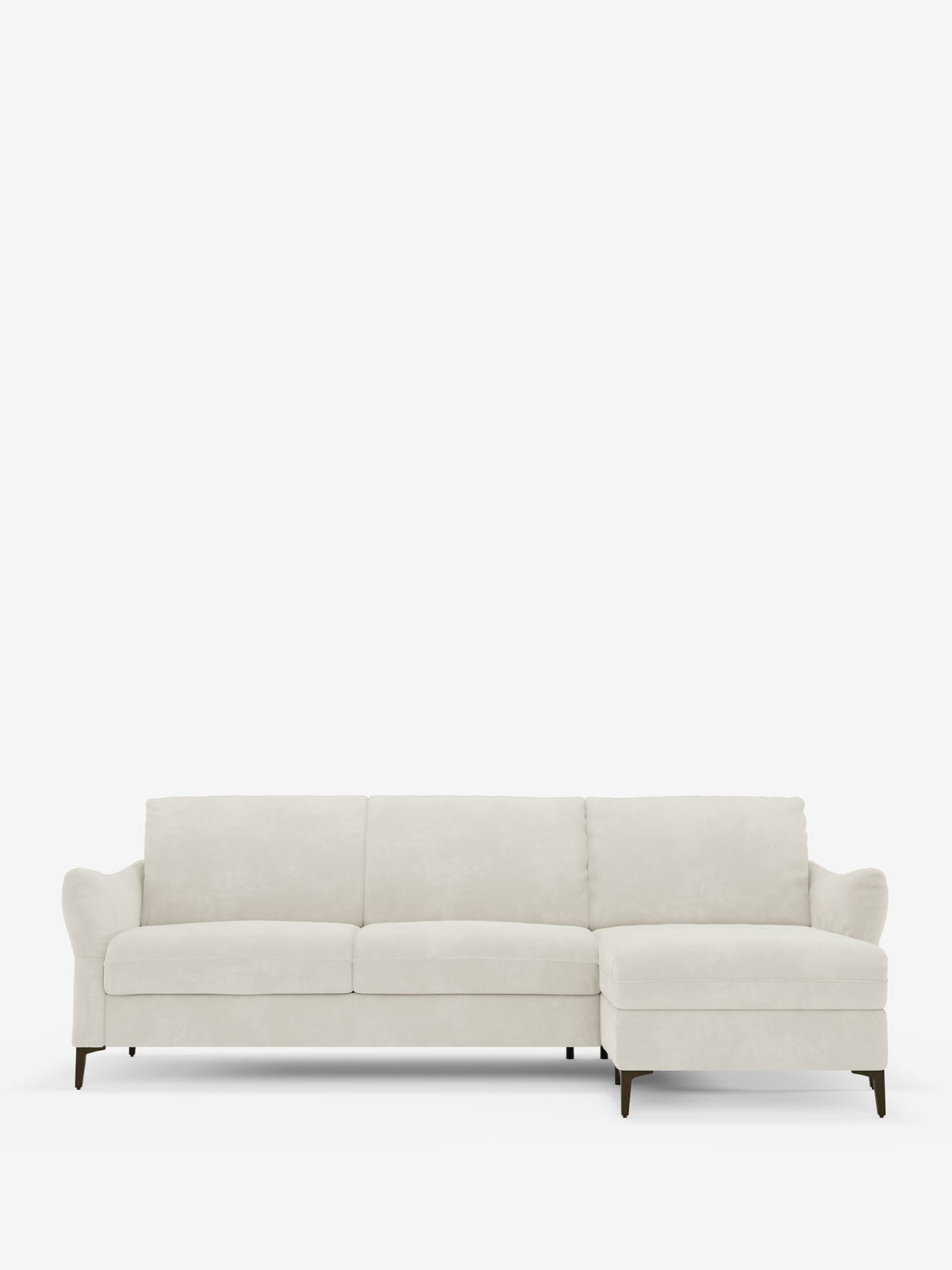 Dalia divano letto con penisola contenitore e materasso alto 18 cm - piedini alti e tessuto smacchiabile T30