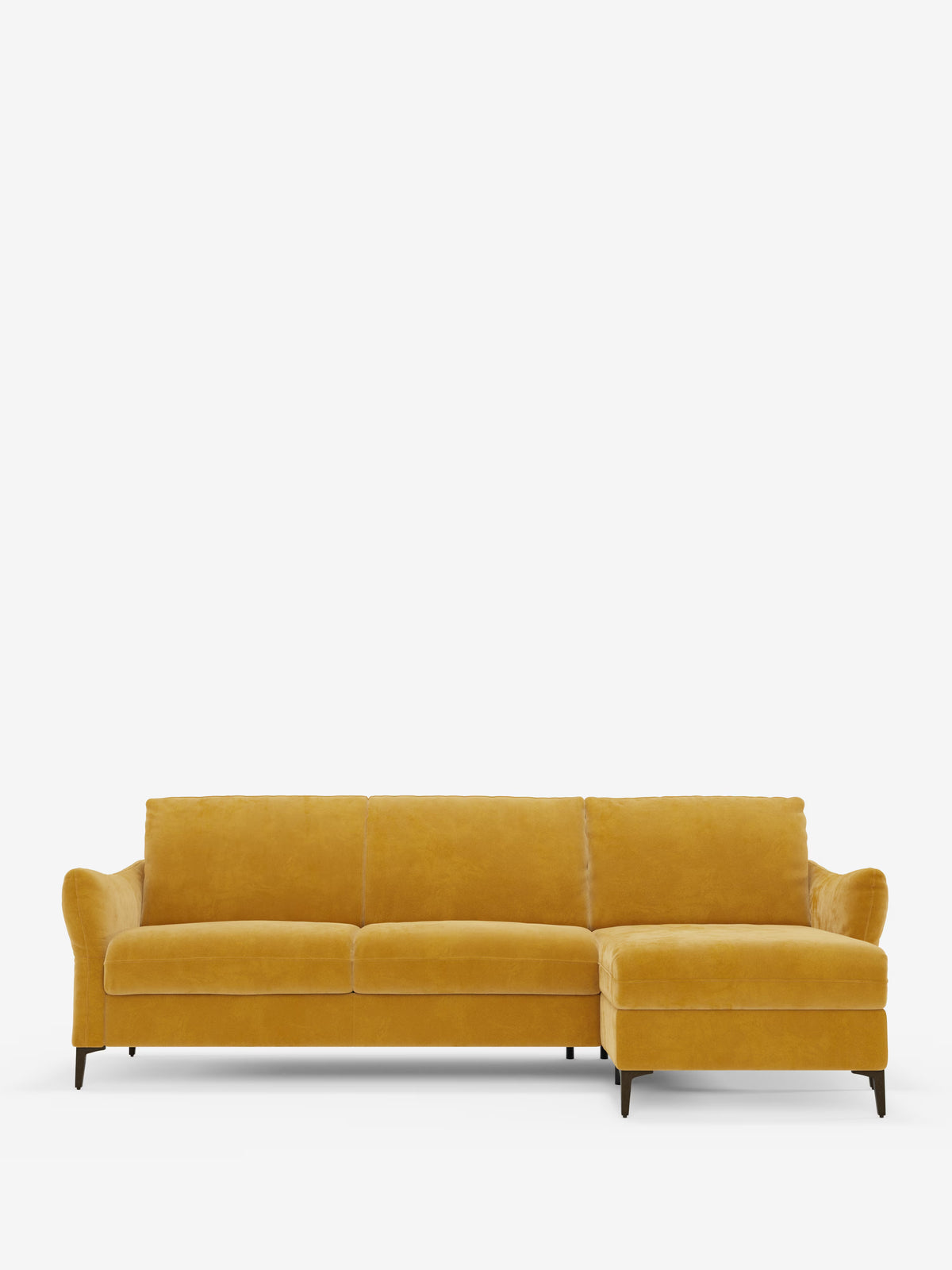Dalia divano letto con penisola contenitore e materasso alto 18 cm - piedini alti e tessuto smacchiabile T30