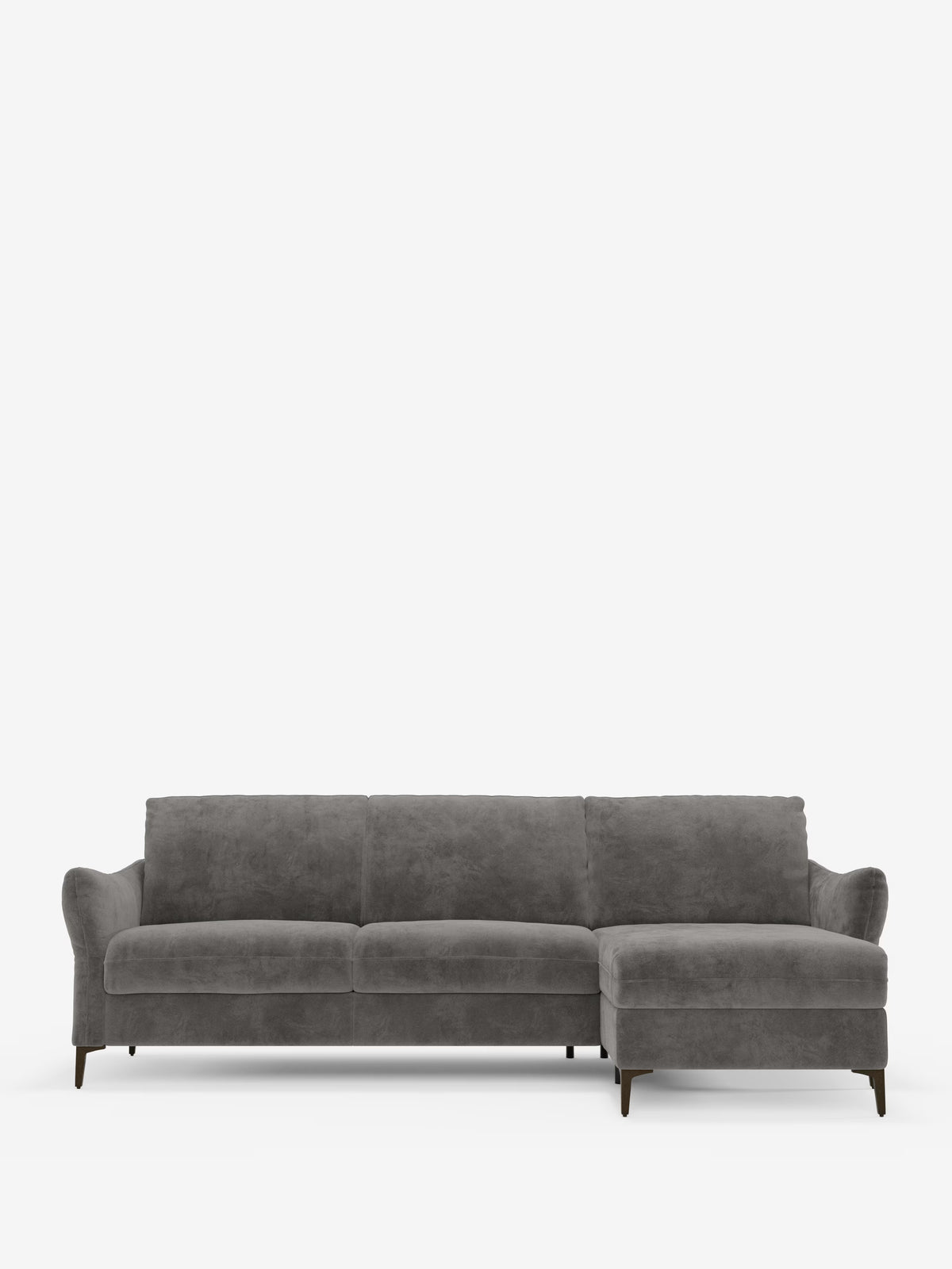 Dalia divano letto con penisola contenitore e materasso alto 18 cm - piedini alti e tessuto smacchiabile T30