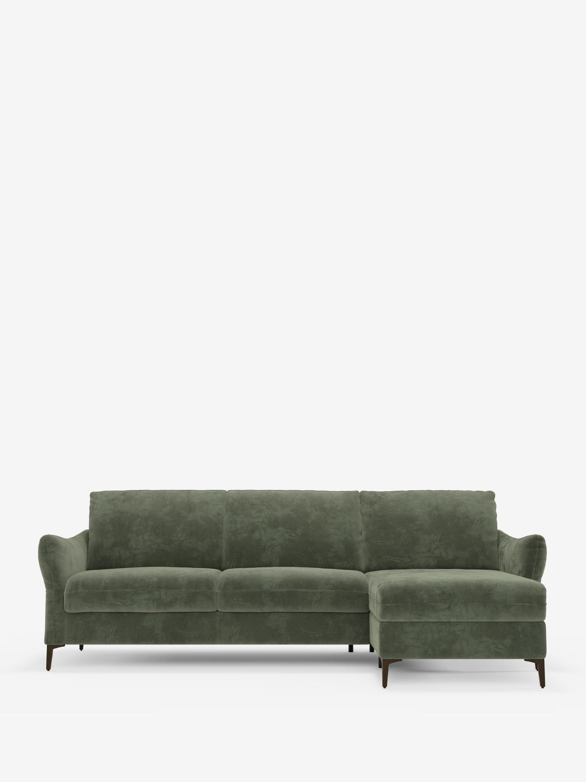 Dalia divano letto con penisola contenitore e materasso alto 18 cm - piedini alti e tessuto smacchiabile T30