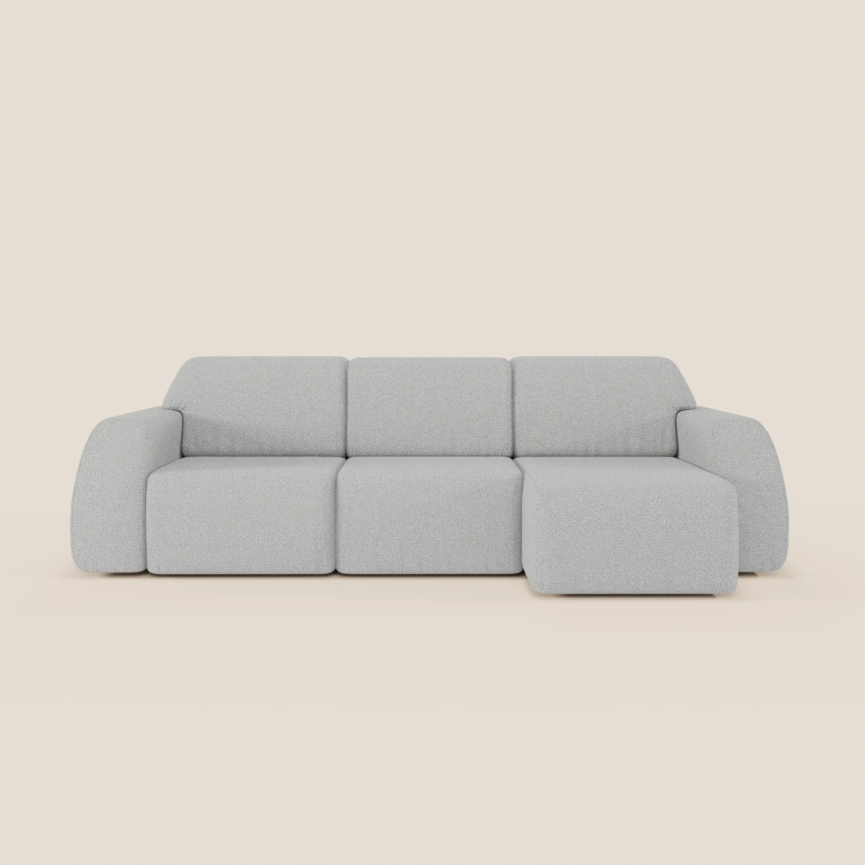Orbit Divano angolare con penisola reversibile e tutte le sedute allungabili in tessuto smacchiabile effetto cotone T33 - divani.store