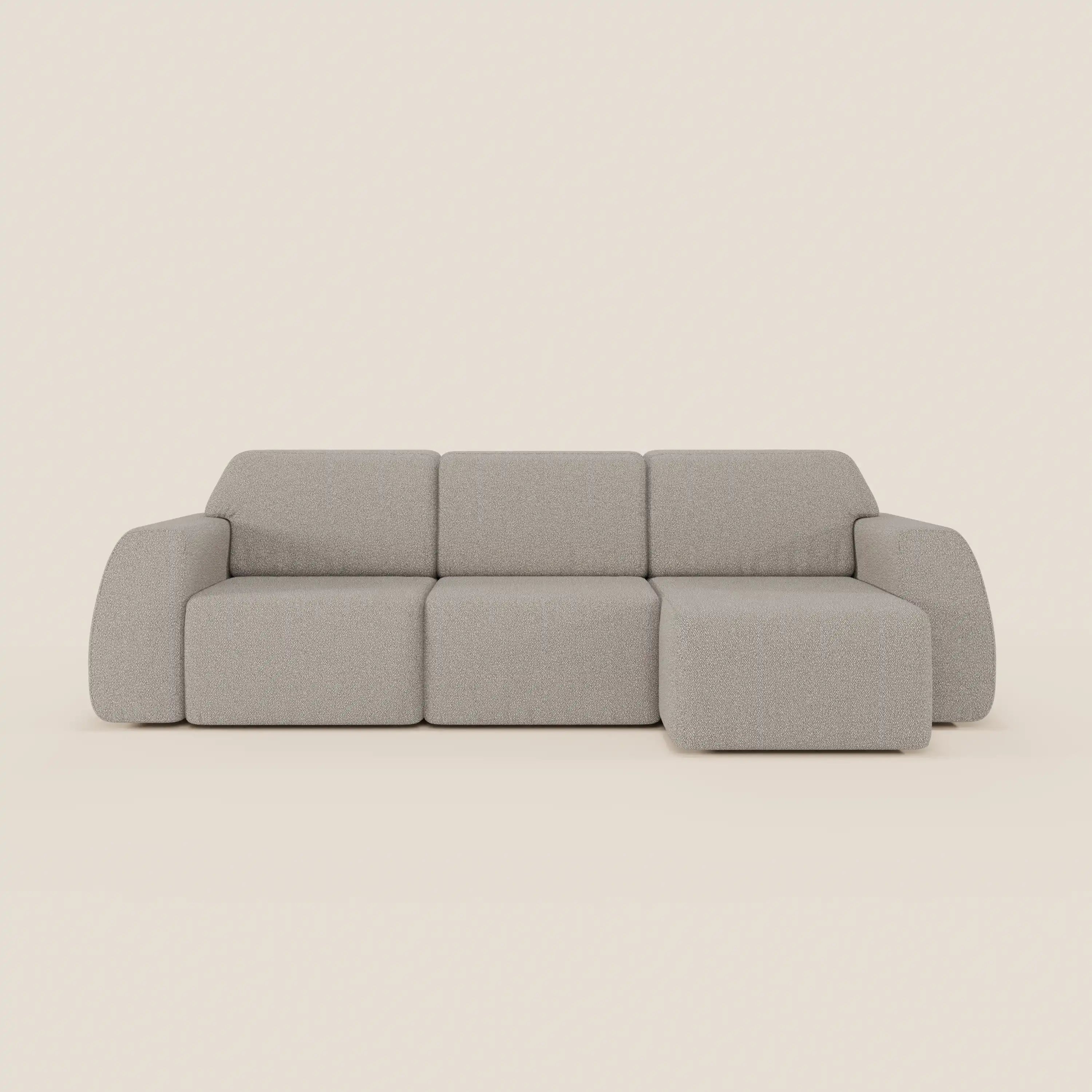 Orbit Divano angolare con penisola reversibile e tutte le sedute allungabili in tessuto smacchiabile effetto cotone T33 - divani.store