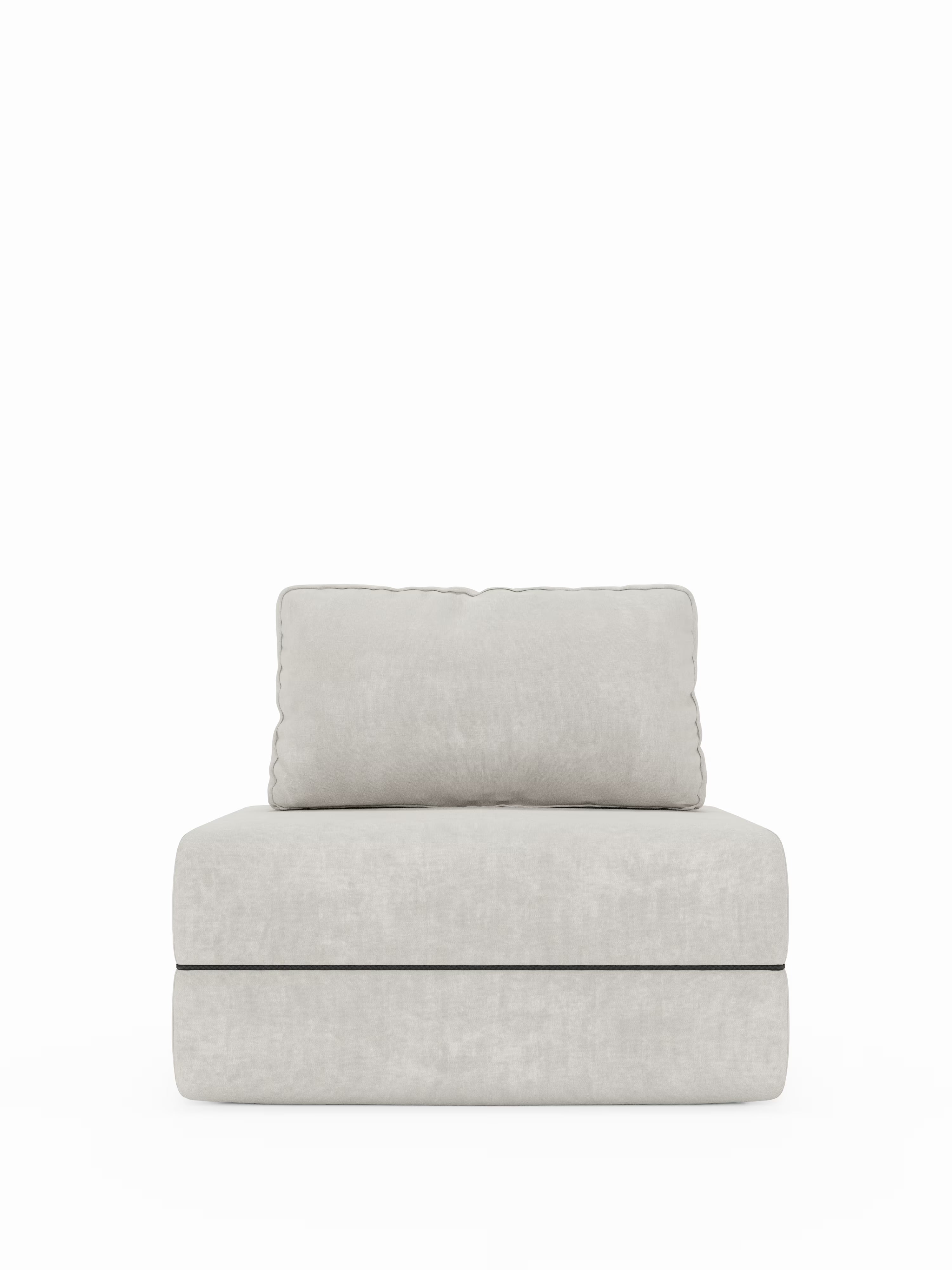 Rift poltrona letto con materasso alto 24 cm e memory foam - schienale mobile e tessuto smacchiabile T31