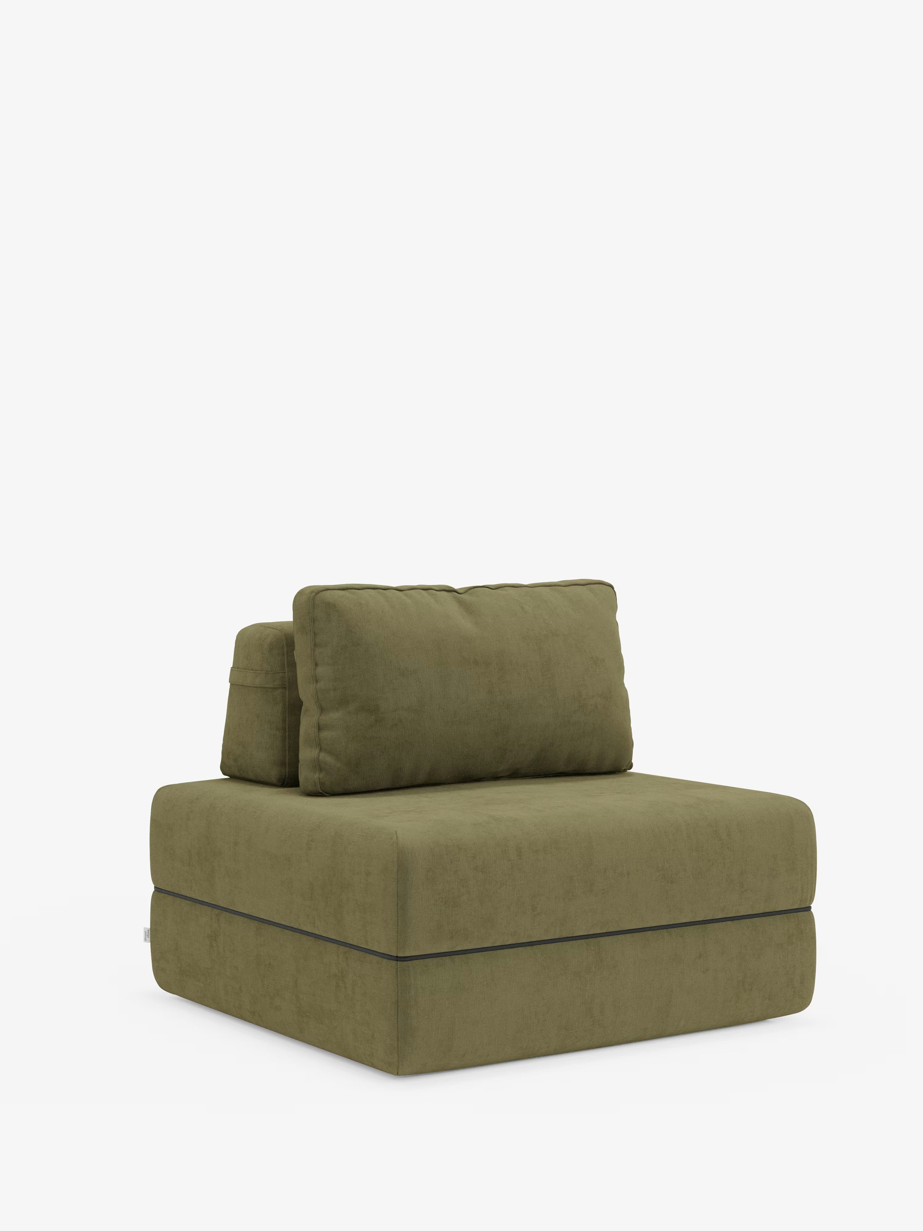 Rift fauteuil-lit avec matelas haut de 24 cm et mousse à mémoire de forme - dossier mobile et tissu antitache T31