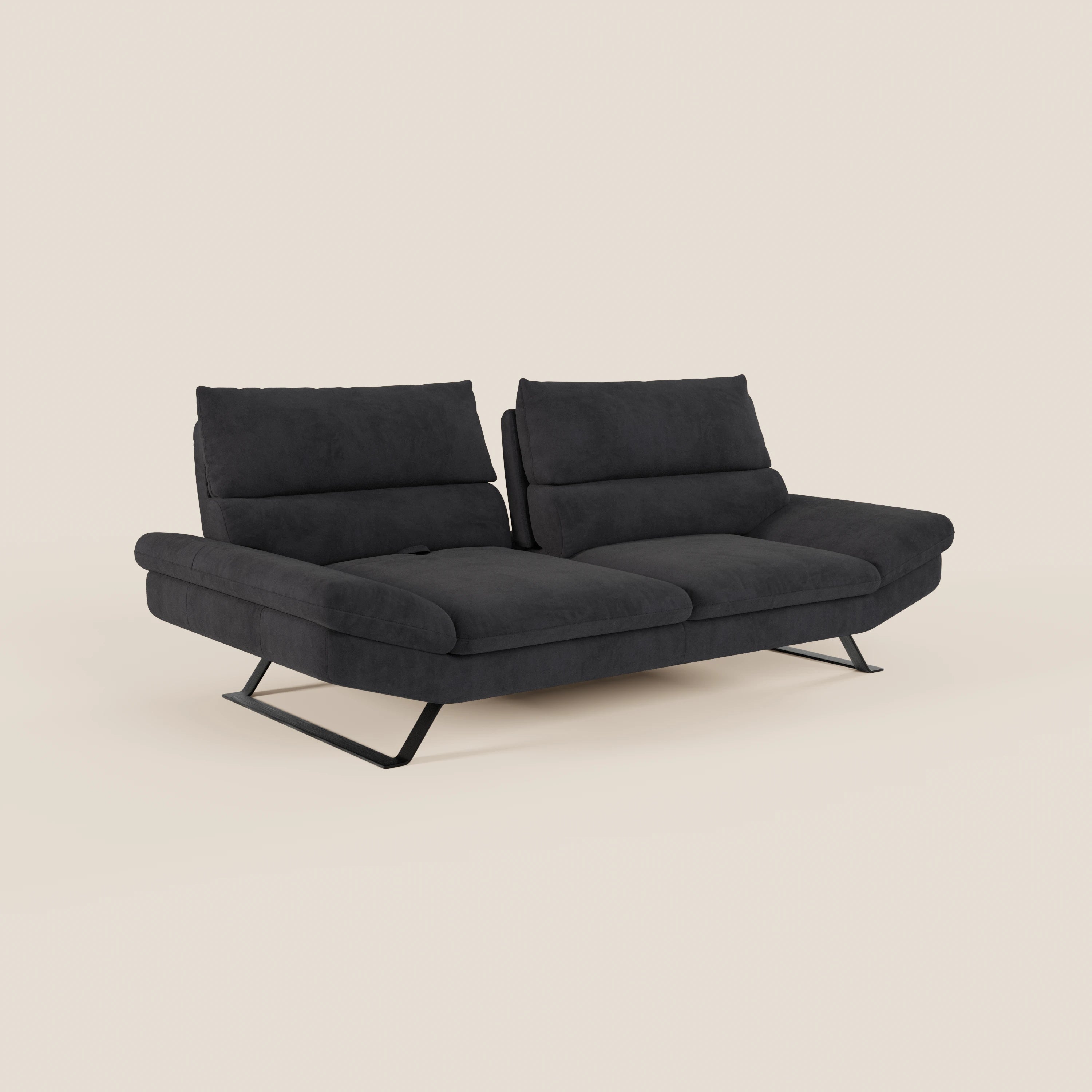 Eclipse Divano dal design moderno 2 e 3 posti con schienali traslanti - piedini alti in elegante microfibra smacchiabile T11 - divani.store