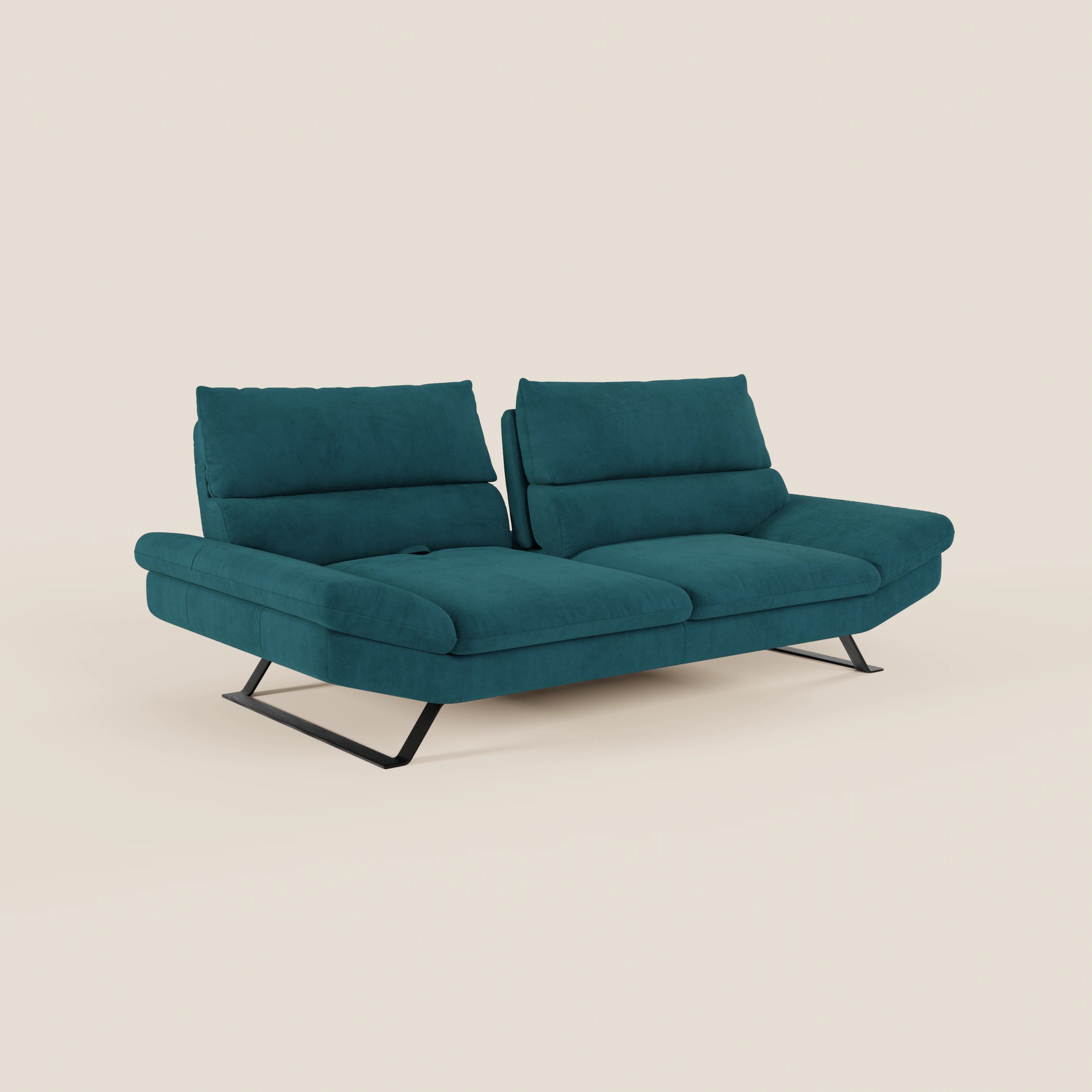 Eclipse Divano dal design moderno 2 e 3 posti con schienali traslanti - piedini alti in elegante microfibra smacchiabile T11 - divani.store
