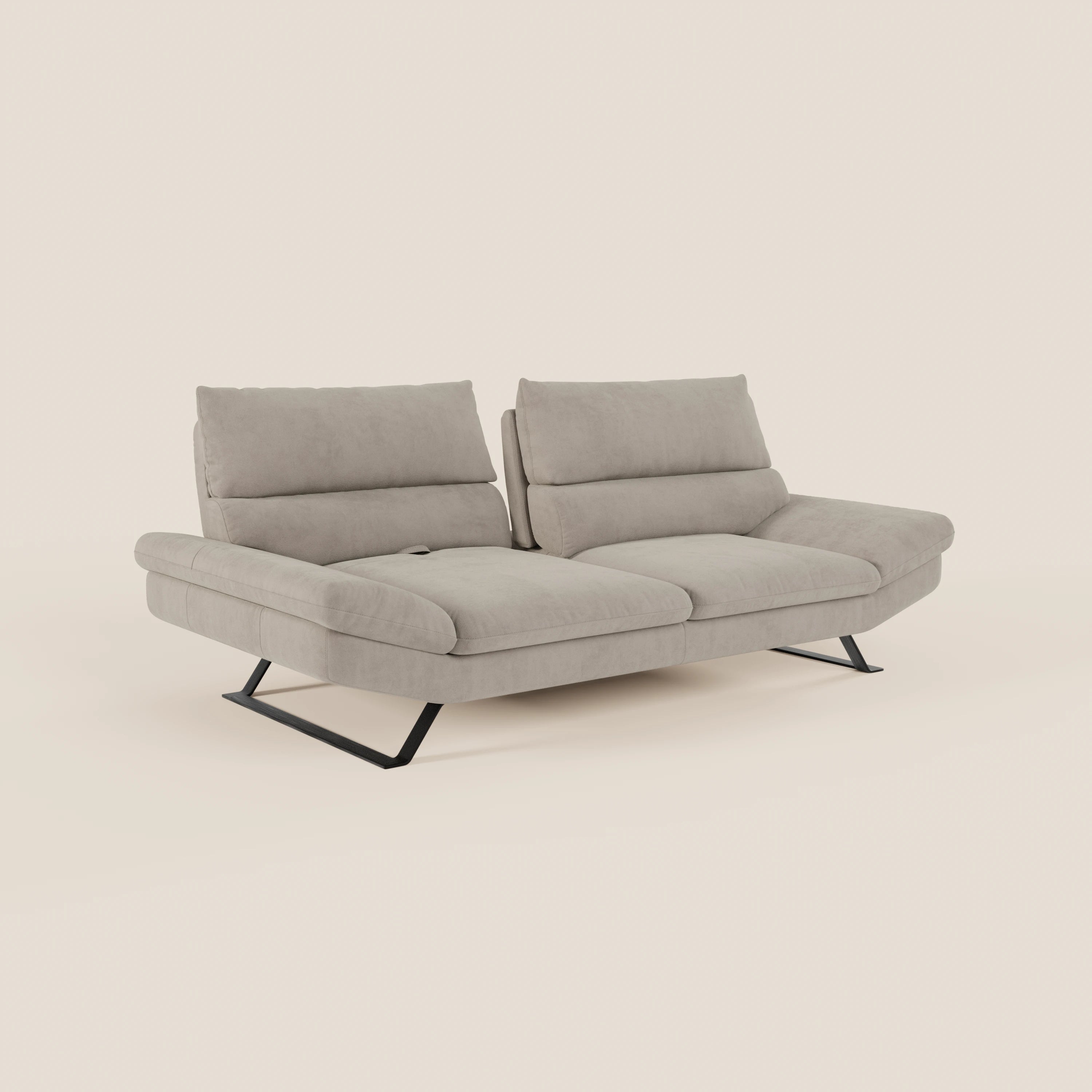 Eclipse Divano dal design moderno 2 e 3 posti con schienali traslanti - piedini alti in elegante microfibra smacchiabile T11 - divani.store