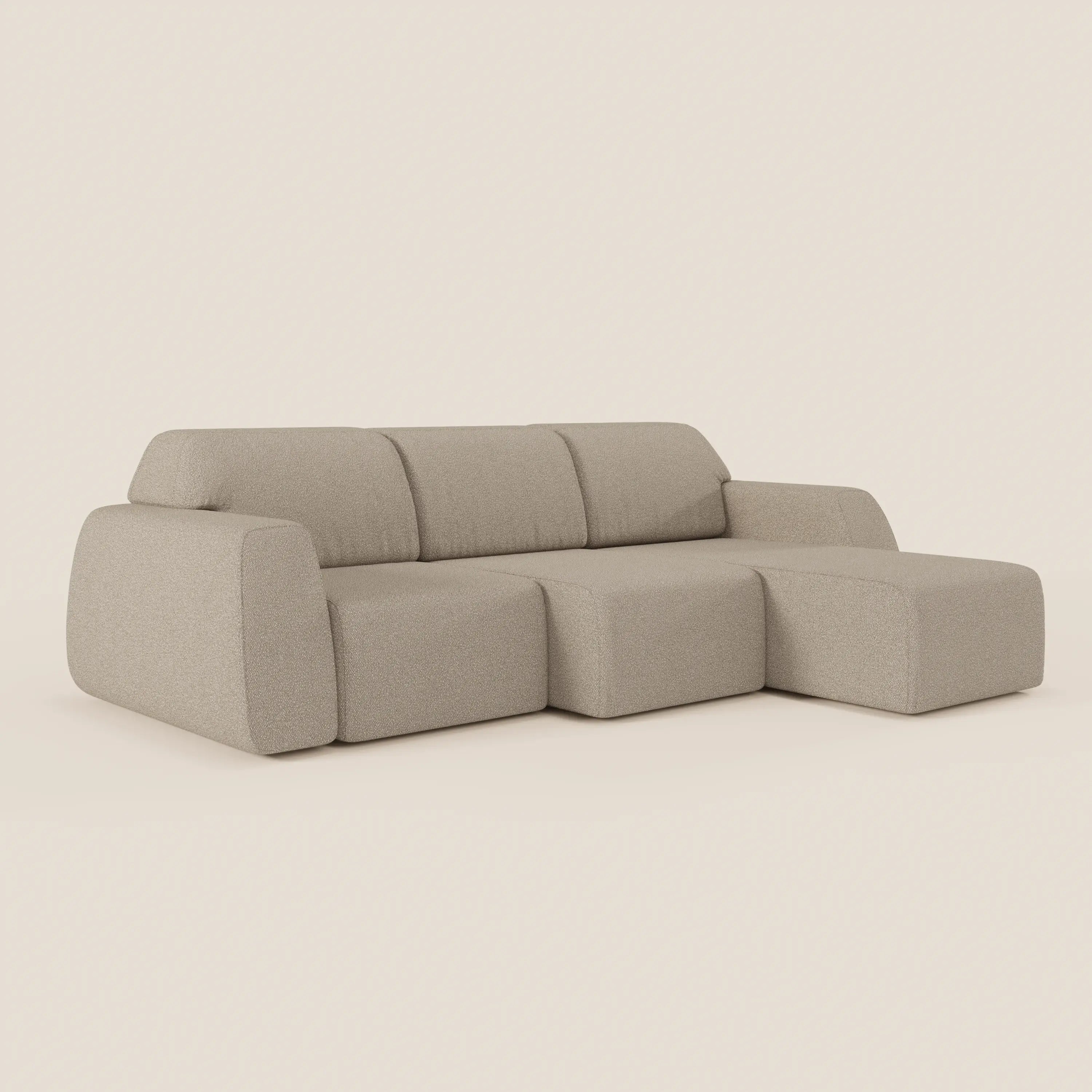 Orbit Divano angolare con penisola reversibile e tutte le sedute allungabili in tessuto smacchiabile effetto cotone T33 - divani.store