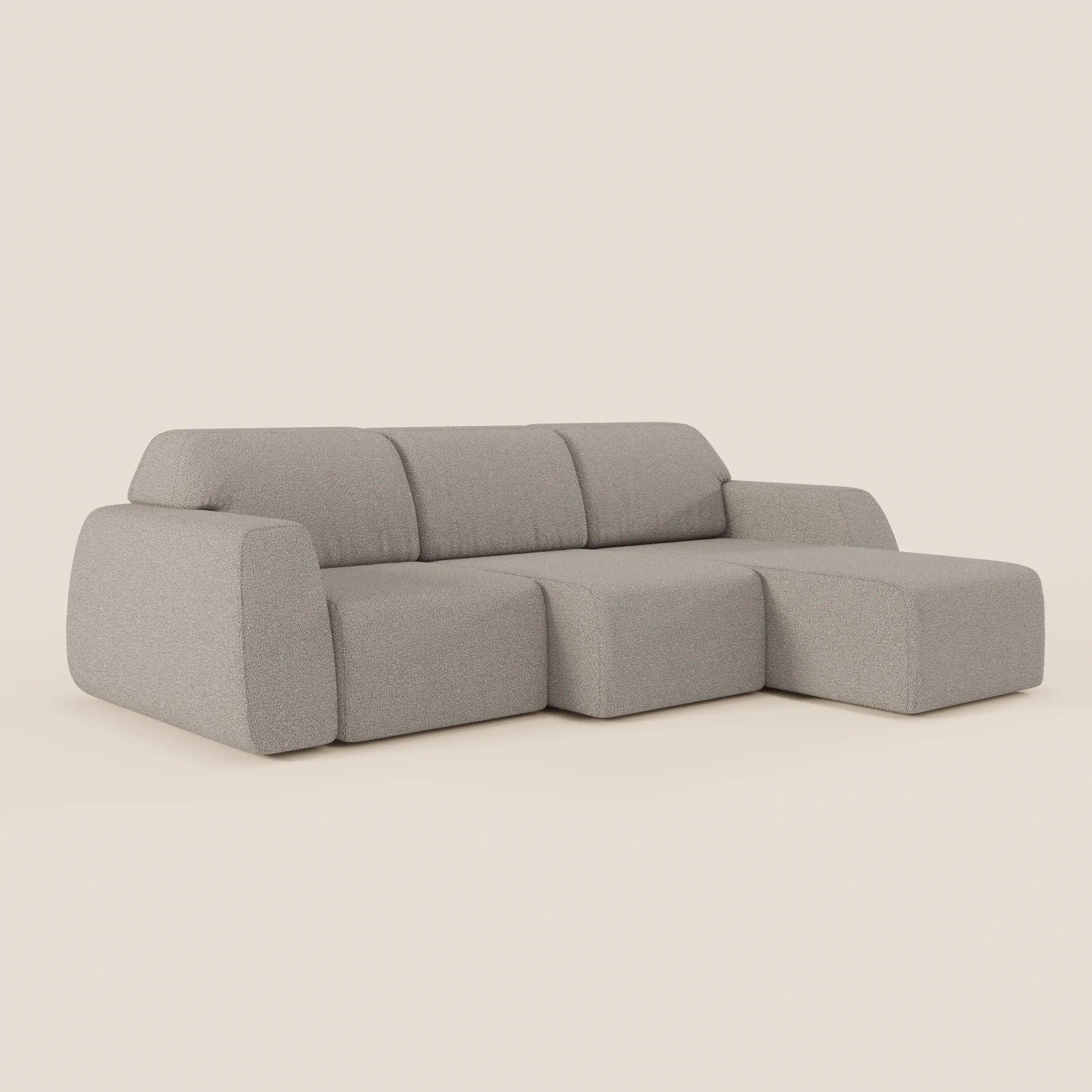 Orbit Divano angolare con penisola reversibile e tutte le sedute allungabili in tessuto smacchiabile effetto cotone T33 - divani.store