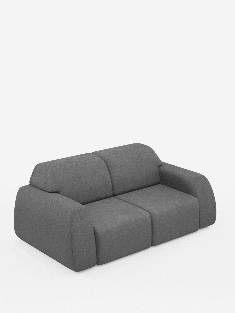 Orbit 2- and 3-seater sofa with sliding seats - fully removable cover in stain-resistant cotton-effect fabric T33