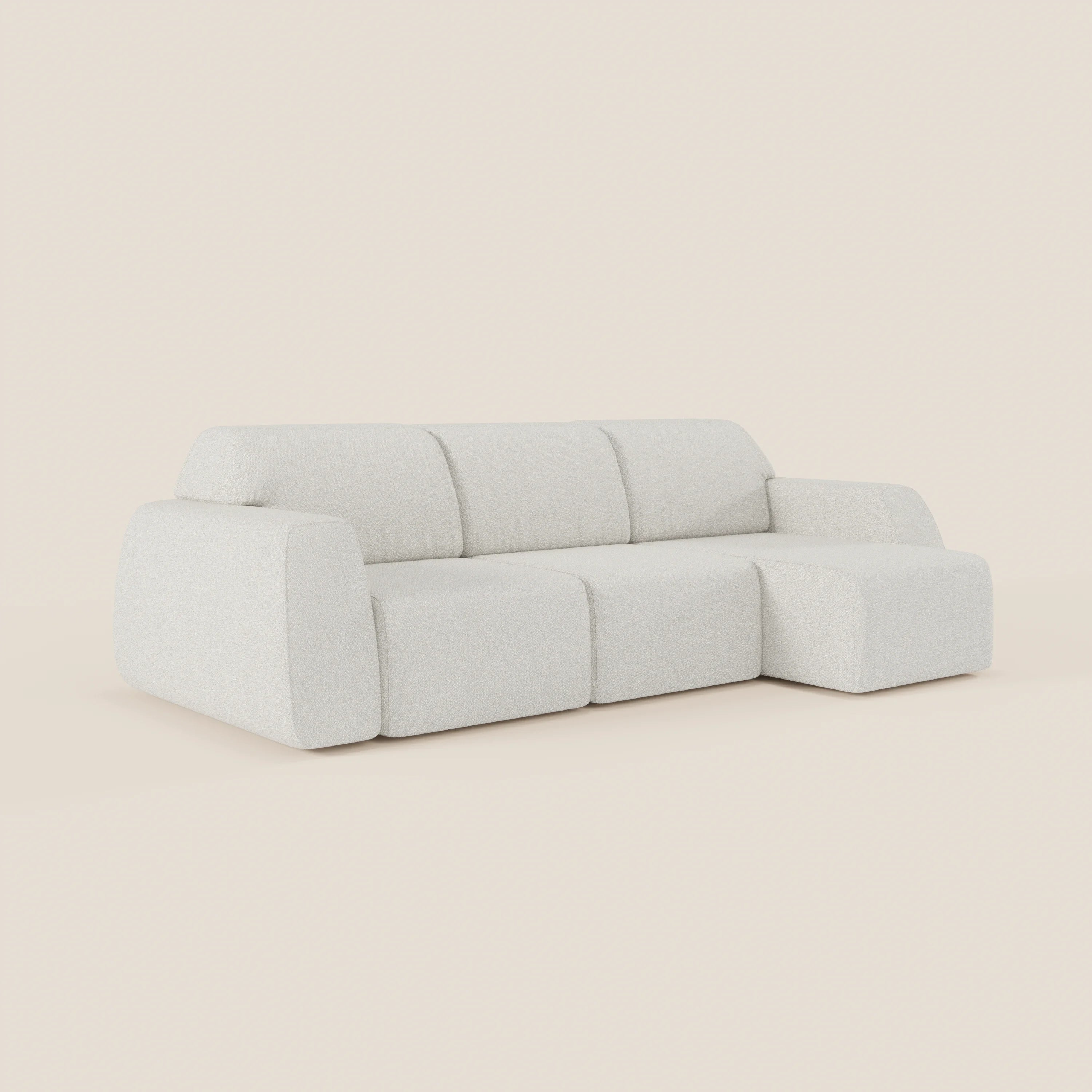 Orbit Divano angolare con penisola reversibile e tutte le sedute allungabili in tessuto smacchiabile effetto cotone T33 - divani.store