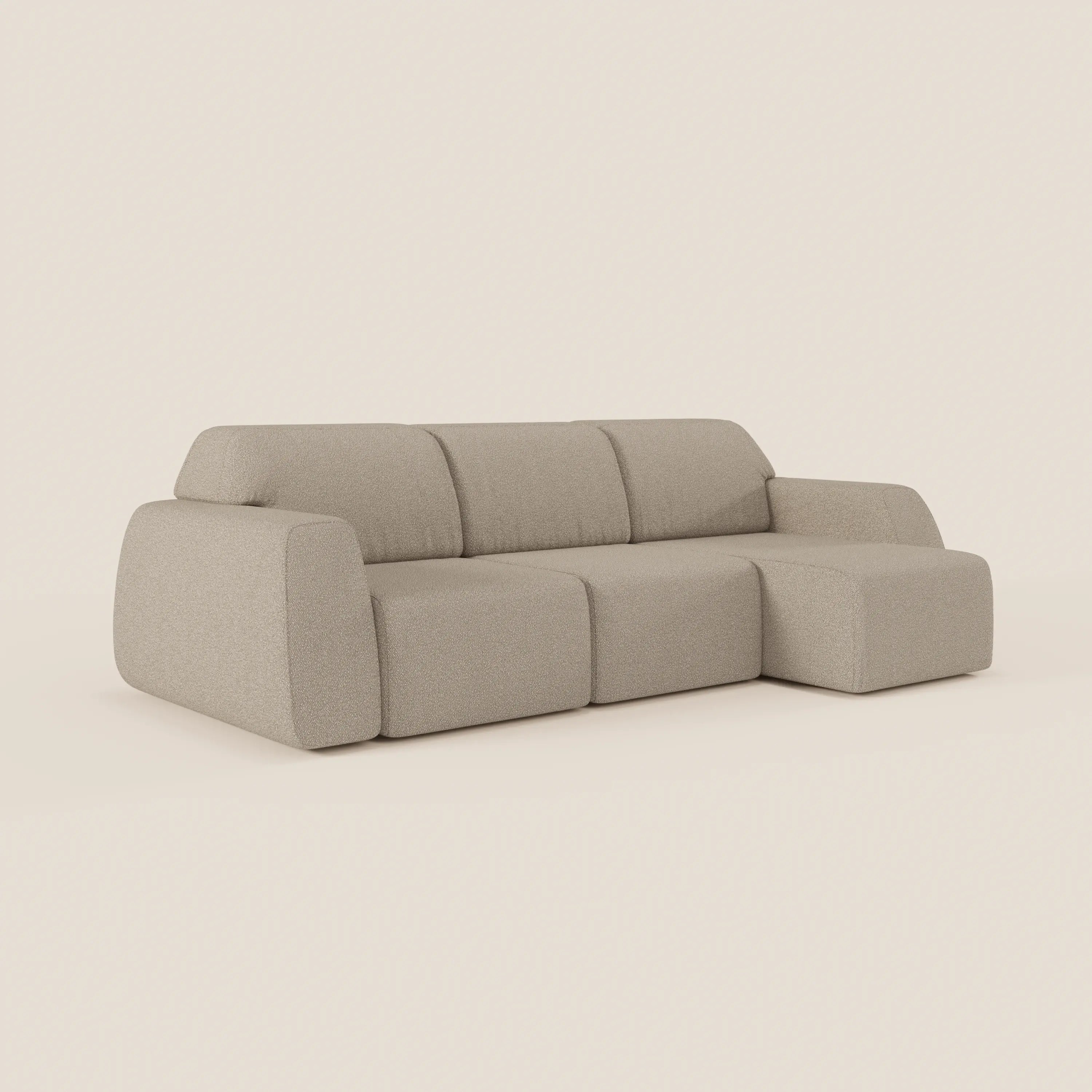 Orbit Divano angolare con penisola reversibile e tutte le sedute allungabili in tessuto smacchiabile effetto cotone T33 - divani.store