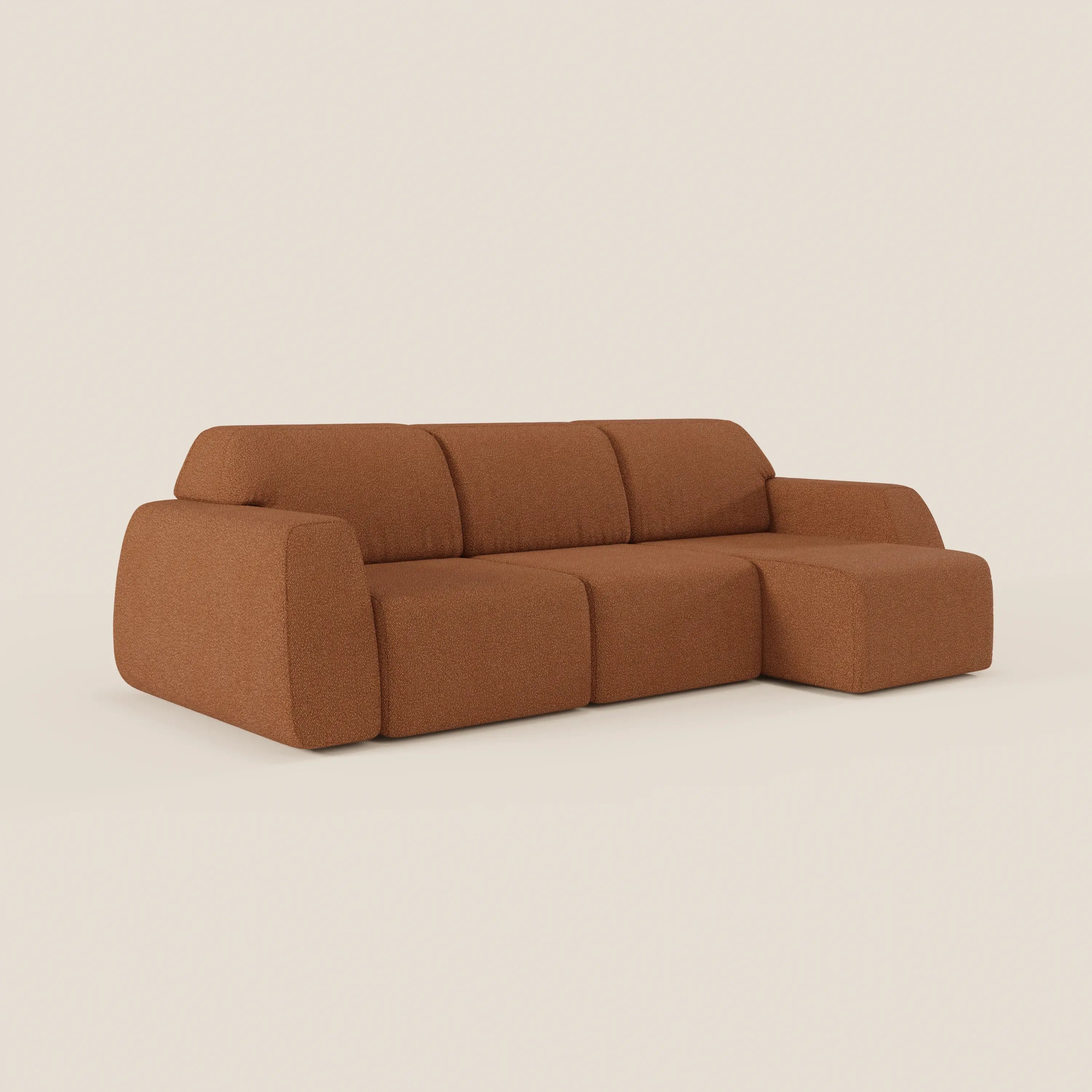 Orbit Divano angolare con penisola reversibile e tutte le sedute allungabili in tessuto smacchiabile effetto cotone T33 - divani.store