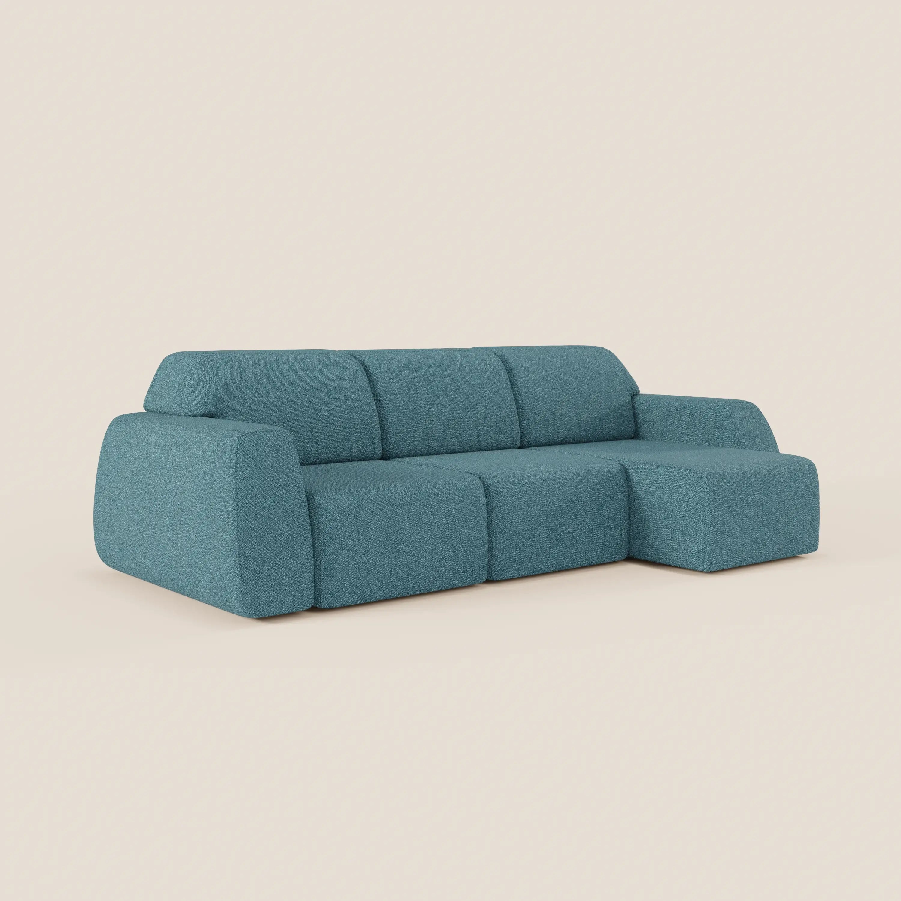 Orbit Divano angolare con penisola reversibile e tutte le sedute allungabili in tessuto smacchiabile effetto cotone T33 - divani.store