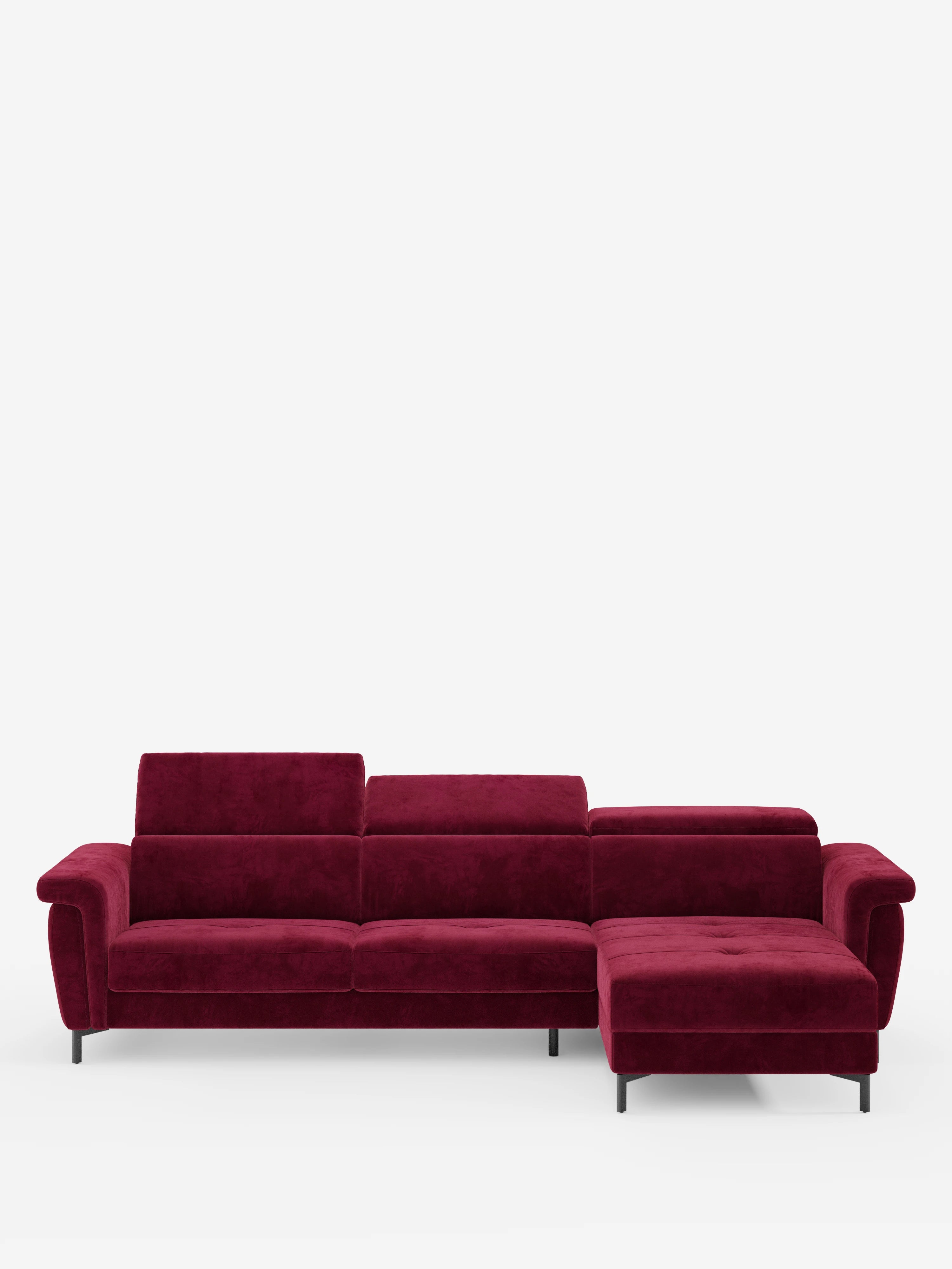 Capri Divano letto angolare con penisola contenitore e poggiatesta reclinabili - elegante tessuto smacchiabile T30