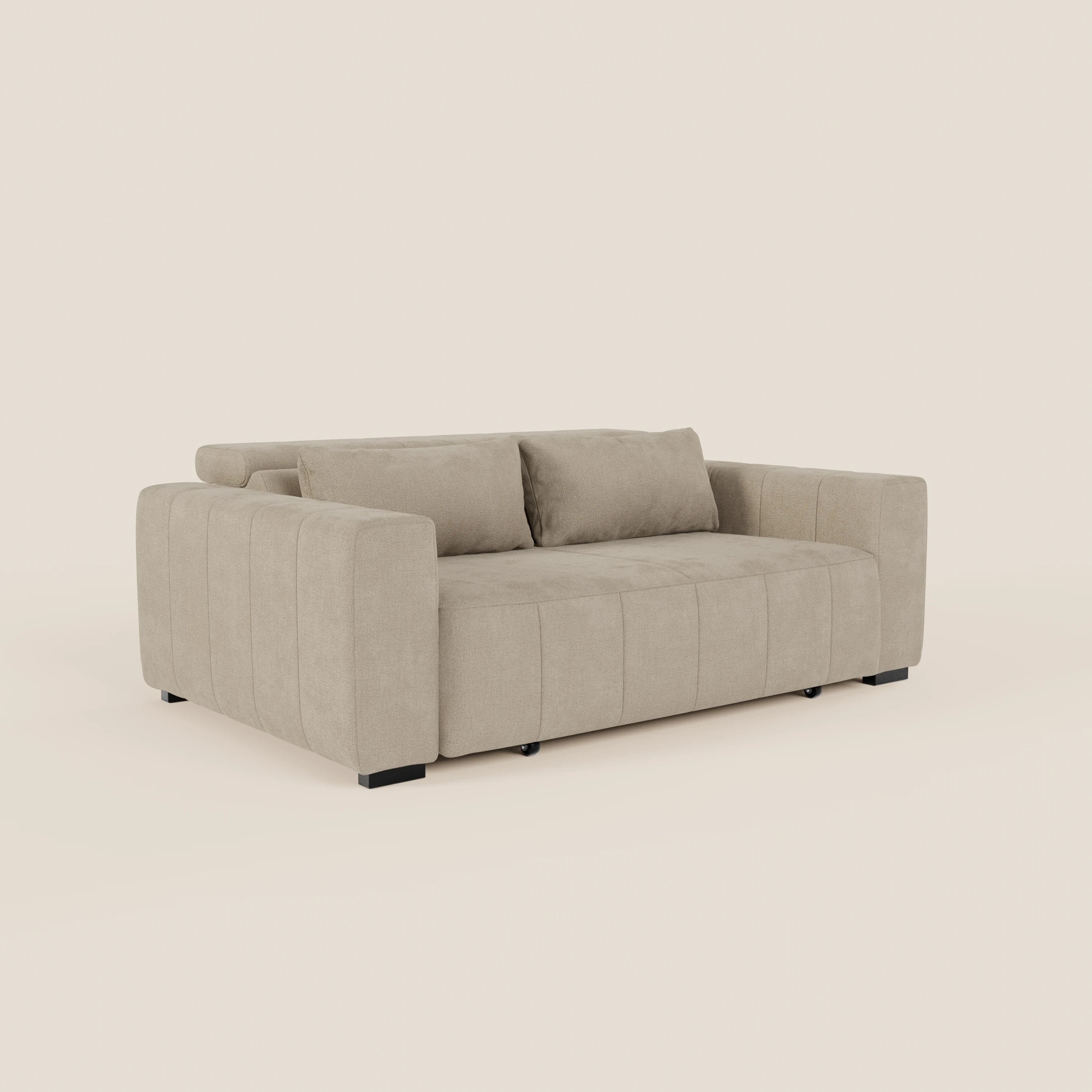 Doric divano 3 posti con sedute allungabili tramite relax elettrico - poggiatesta reclinabile in tessuto smacchiabile T23 - divani.store