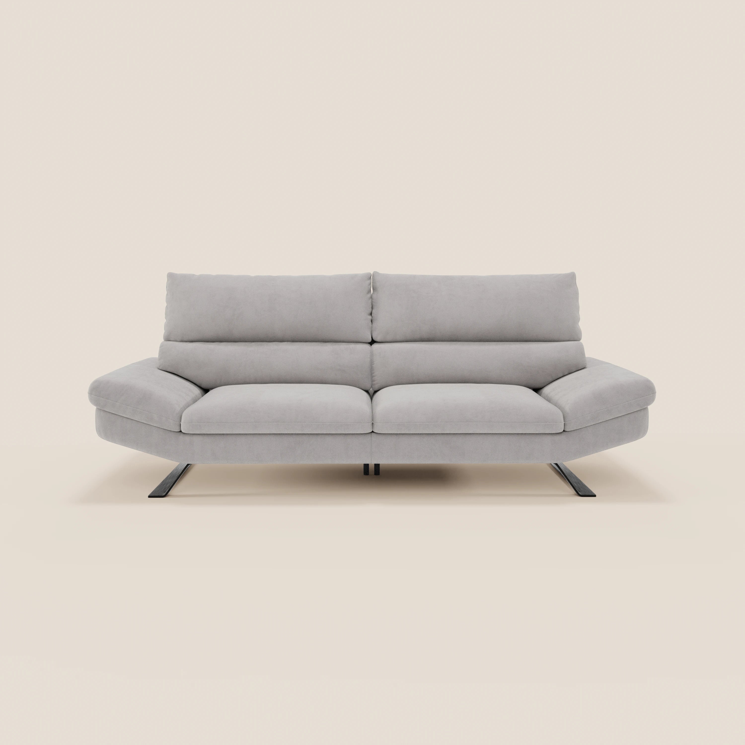 Eclipse Divano dal design moderno 2 e 3 posti con schienali traslanti - piedini alti in elegante microfibra smacchiabile T11 - divani.store