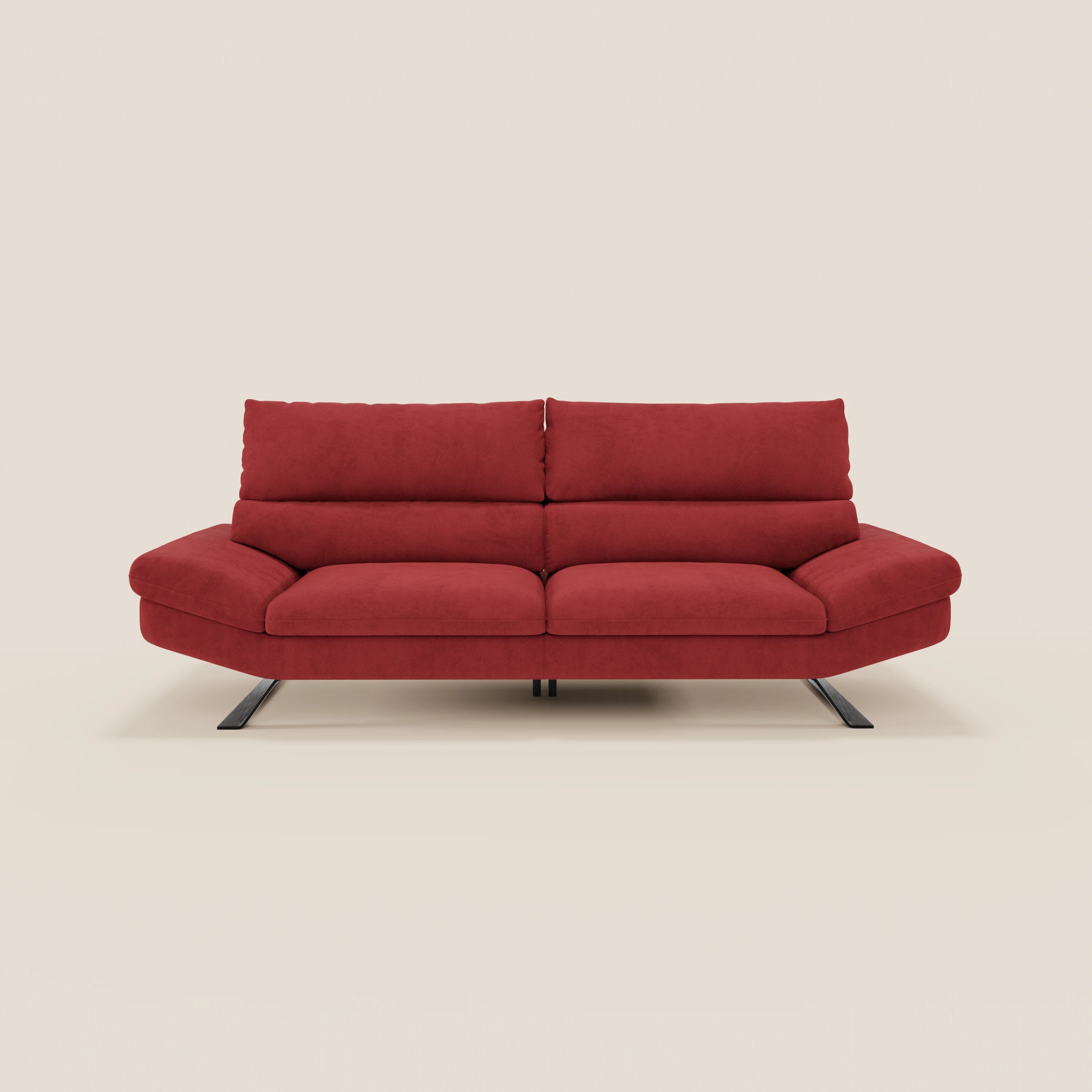 Eclipse Divano dal design moderno 2 e 3 posti con schienali traslanti - piedini alti in elegante microfibra smacchiabile T11 - divani.store