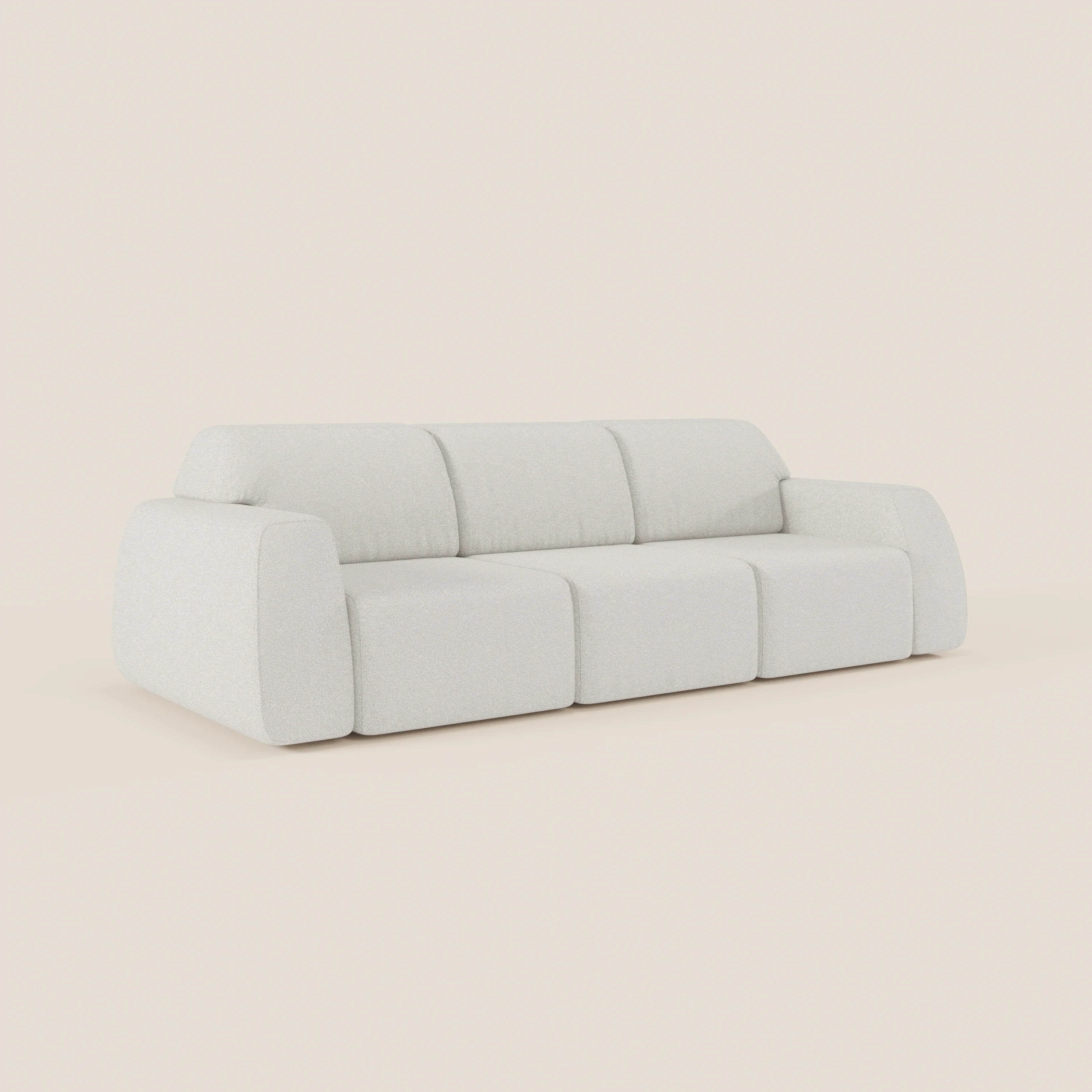 Orbit divano con 3 sedute scorrevoli e allungabili in tessuto effetto cotone smacchiabile T33 - divani.store