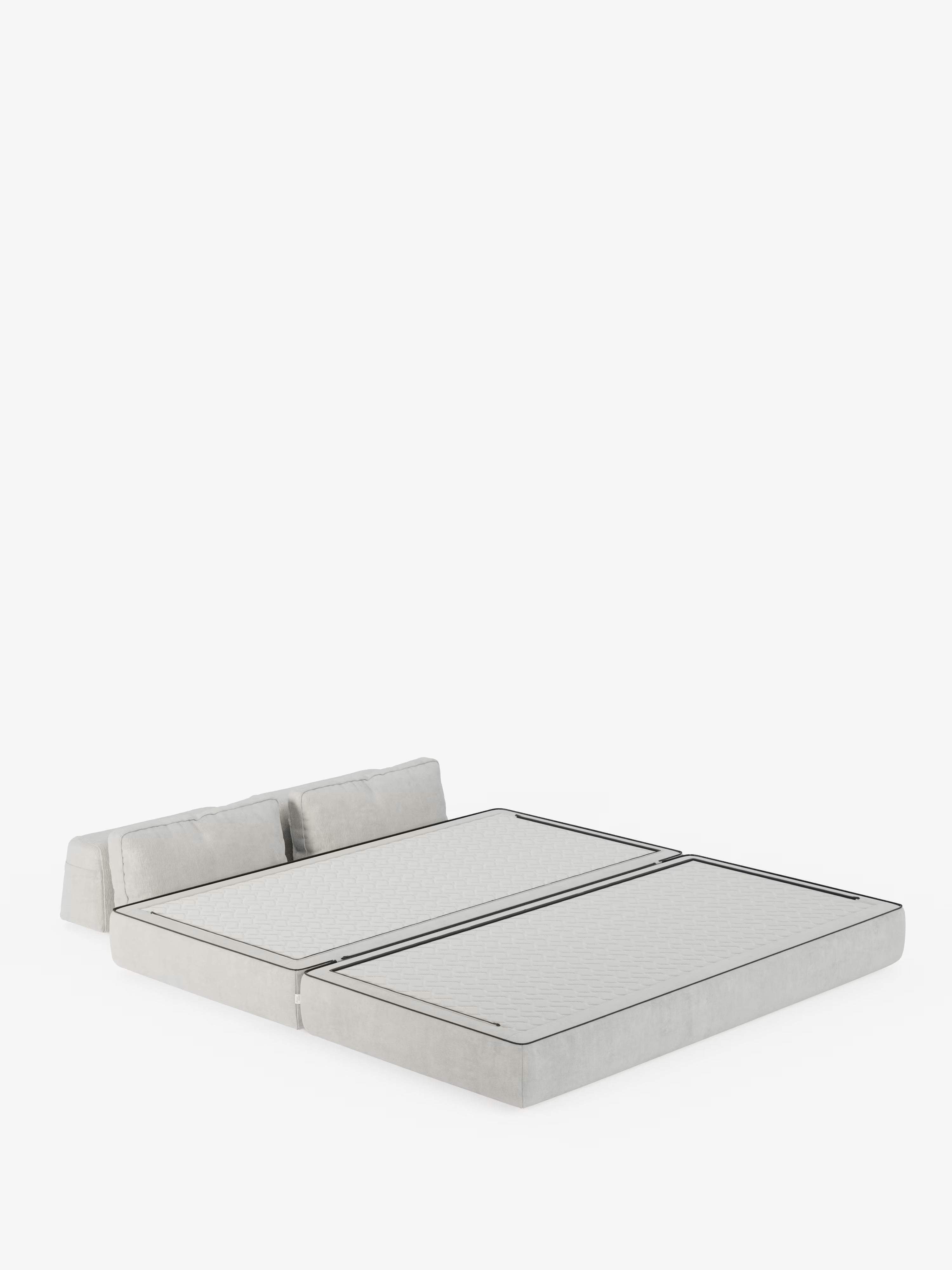Rift divano letto matrimoniale 2 posti e 3 posti con schienali mobili - materasso alto 24 cm e memory foam in tessuto smacchiabile T31