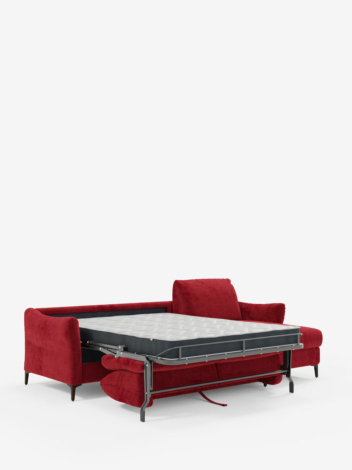 Dalia divano letto con penisola contenitore e materasso alto 18 cm - piedini alti e tessuto smacchiabile T30