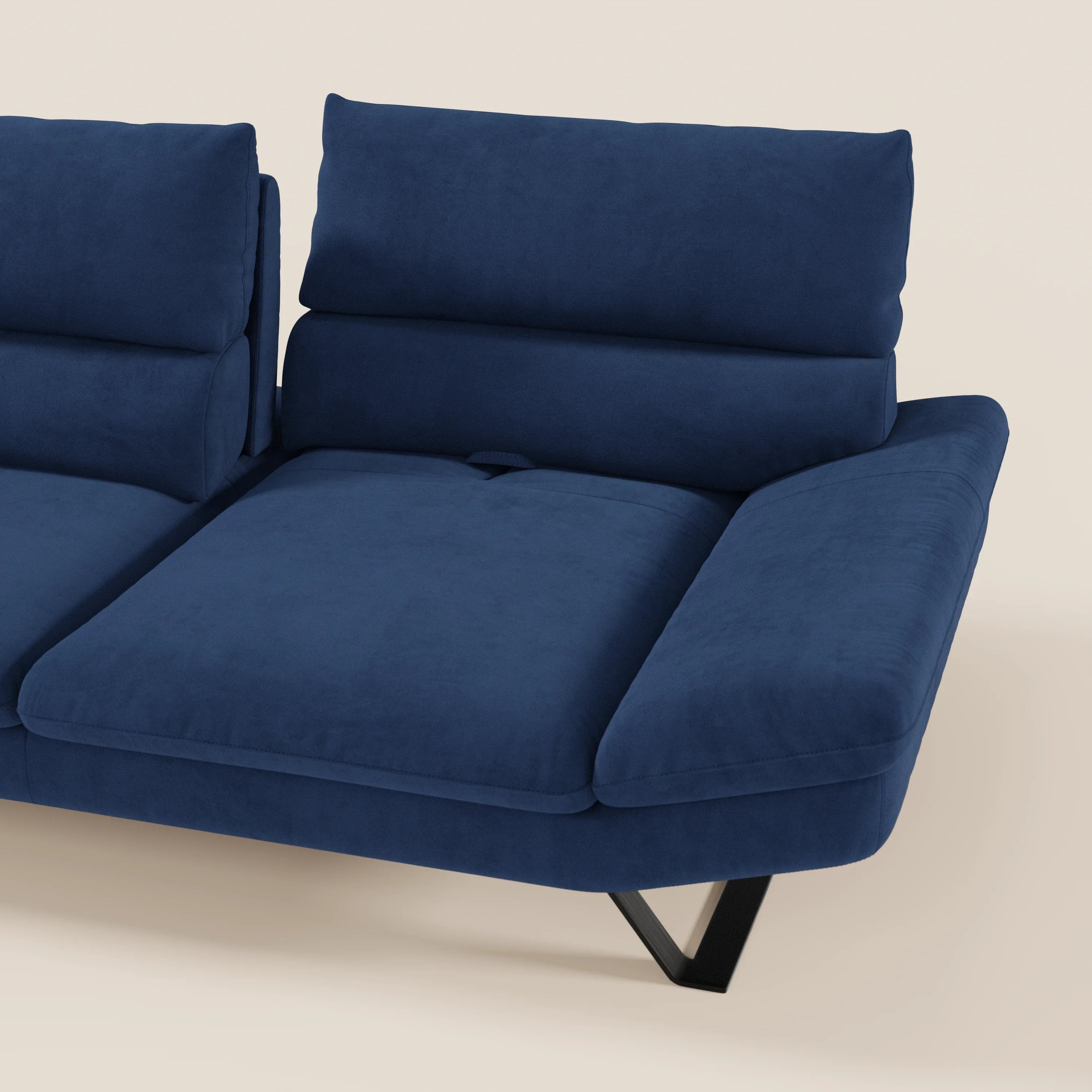 Eclipse Divano dal design moderno 2 e 3 posti con schienali traslanti - piedini alti in elegante microfibra smacchiabile T11 - divani.store