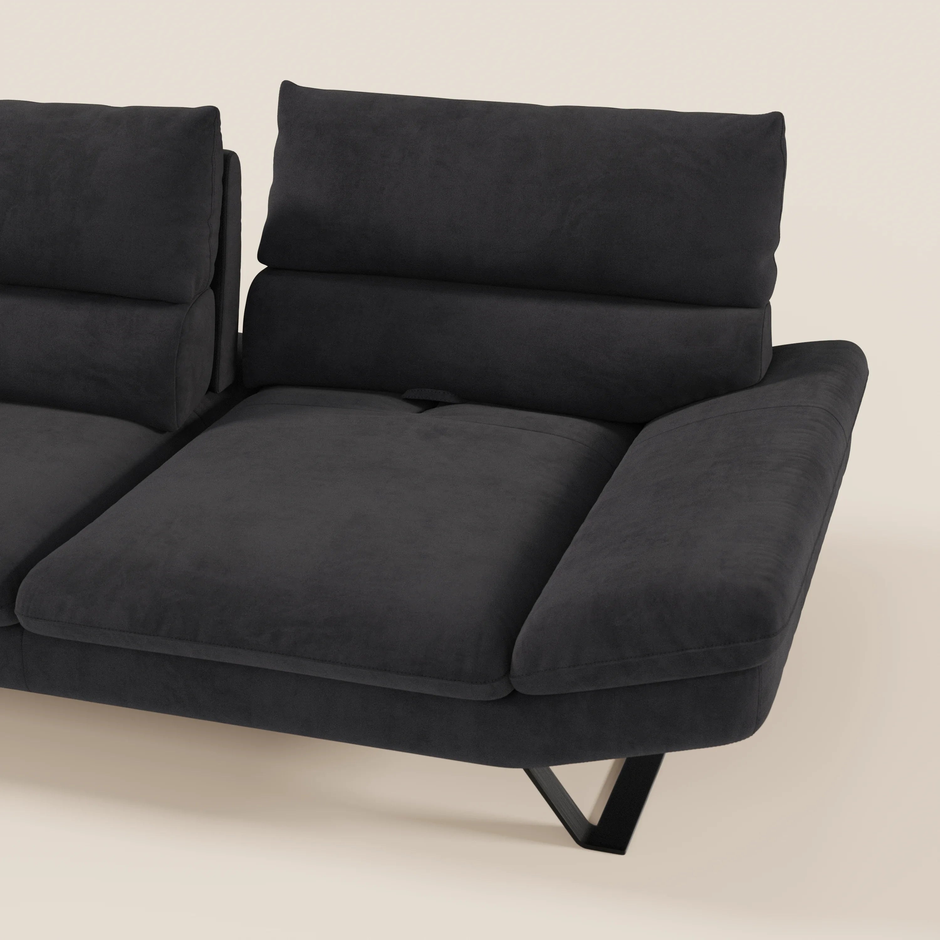 Eclipse Divano dal design moderno 2 e 3 posti con schienali traslanti - piedini alti in elegante microfibra smacchiabile T11 - divani.store