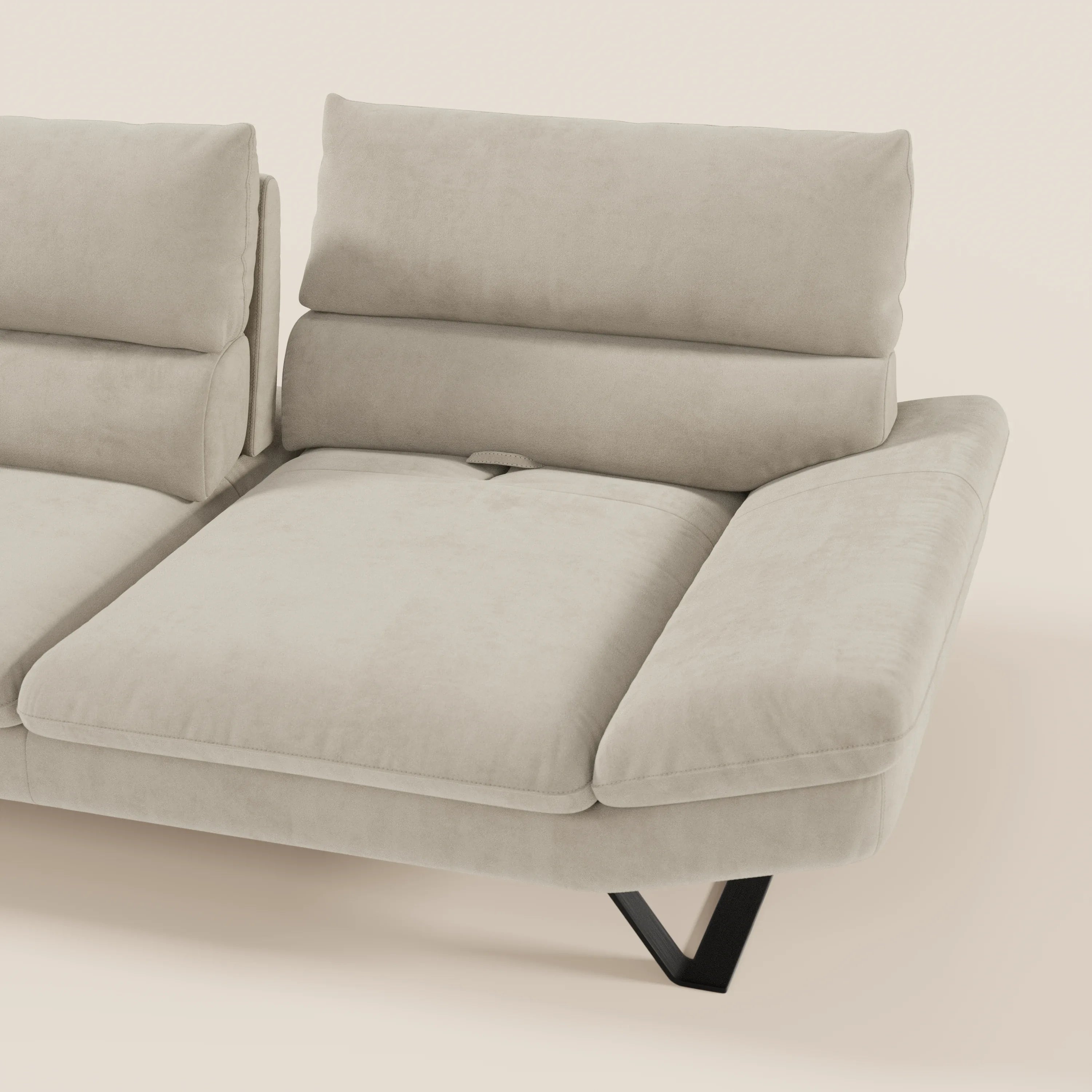 Eclipse Divano dal design moderno 2 e 3 posti con schienali traslanti - piedini alti in elegante microfibra smacchiabile T11 - divani.store