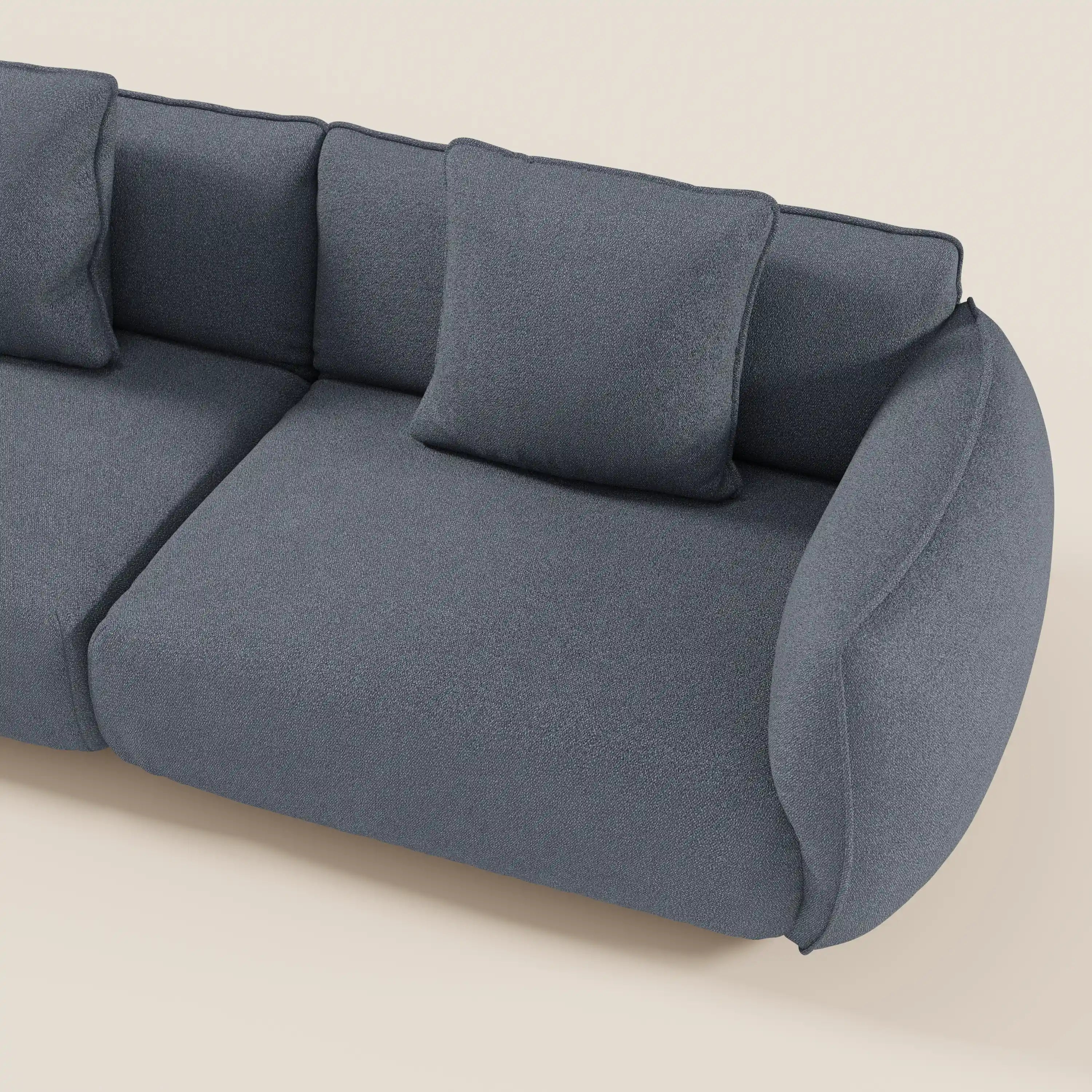 Nimbus divano lineare modulare a 3 sedute componibile in morbido tessuto T33 - divani.store