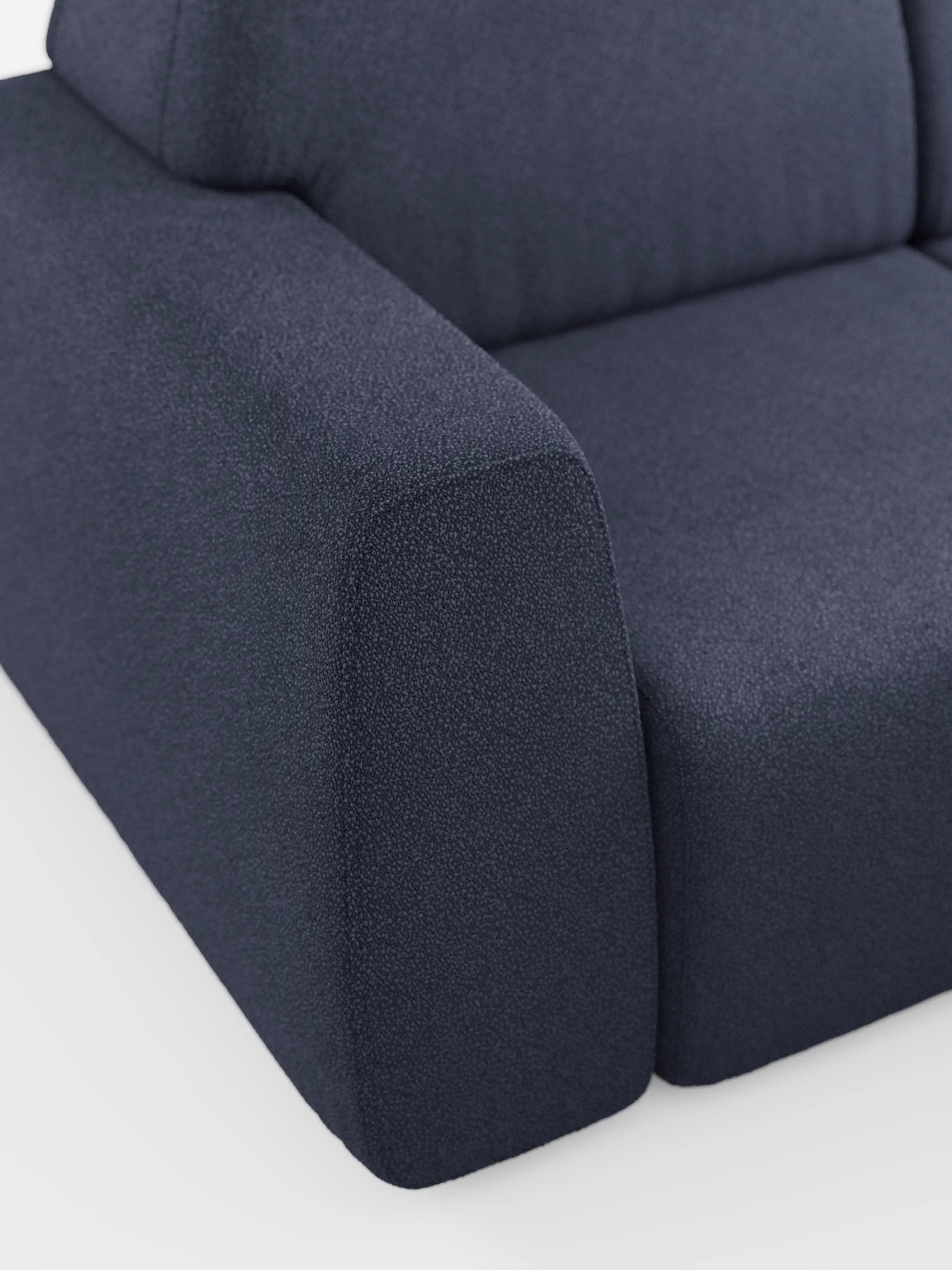 Orbit Sofa mit 3 verschiebbaren und ausziehbaren Sitzen aus schmutzabweisendem Stoff in Baumwolloptik T33