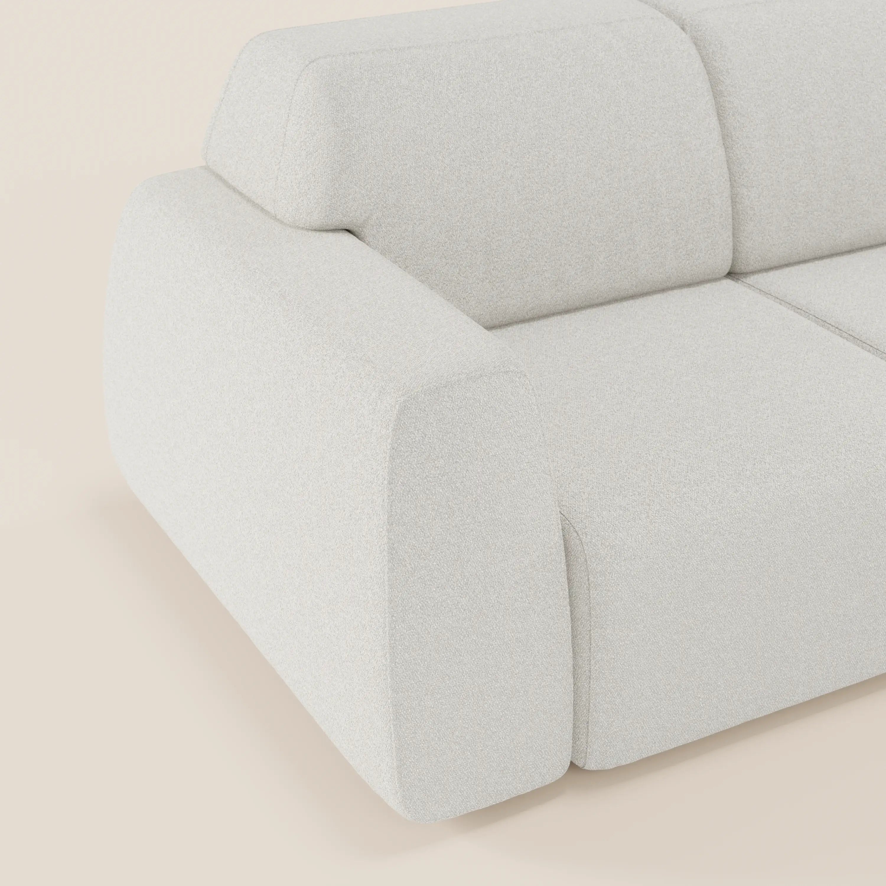 Orbit divano con 3 sedute scorrevoli e allungabili in tessuto effetto cotone smacchiabile T33 - divani.store