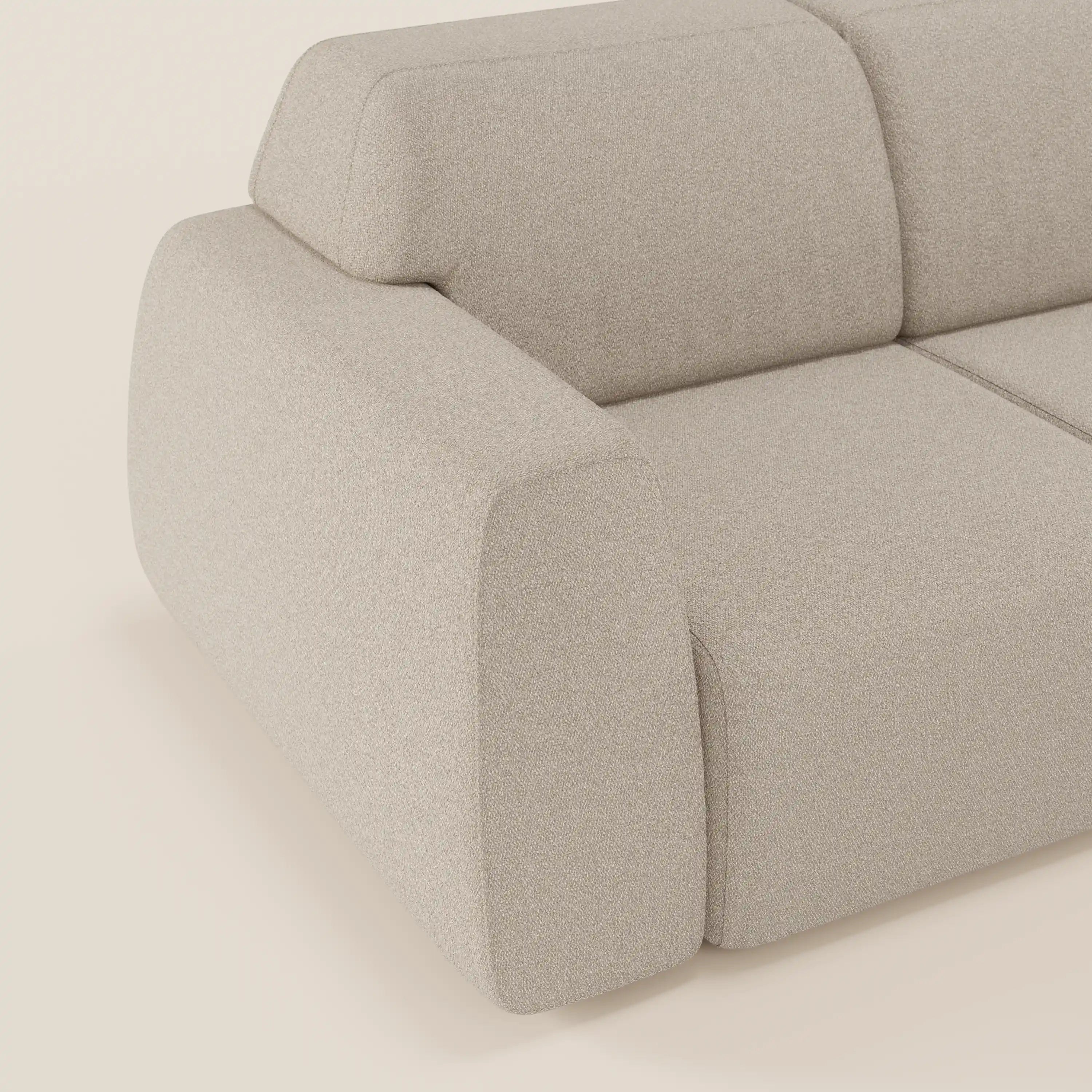 Orbit Divano angolare con penisola reversibile e tutte le sedute allungabili in tessuto smacchiabile effetto cotone T33 - divani.store