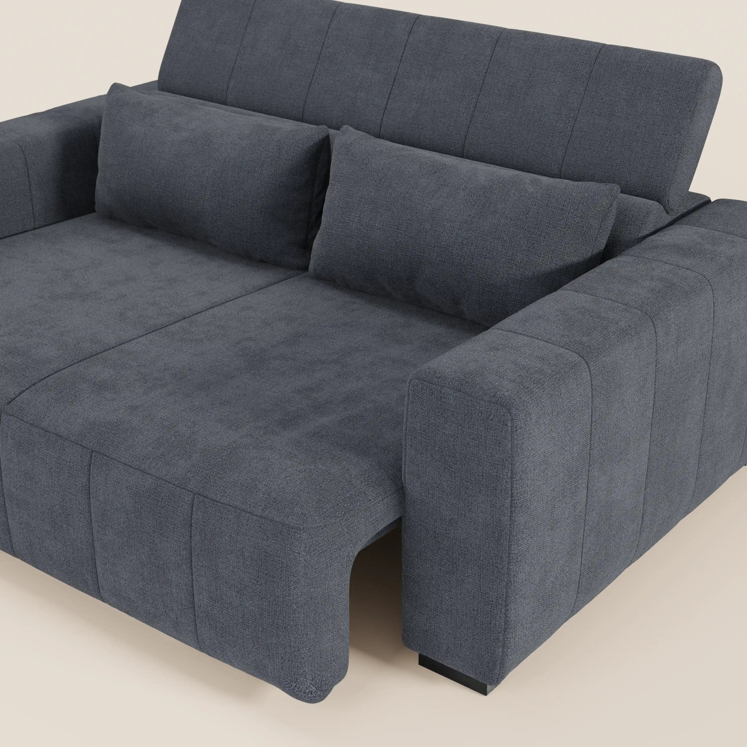 Doric divano 3 posti con sedute allungabili tramite relax elettrico - poggiatesta reclinabile in tessuto smacchiabile T23 - divani.store
