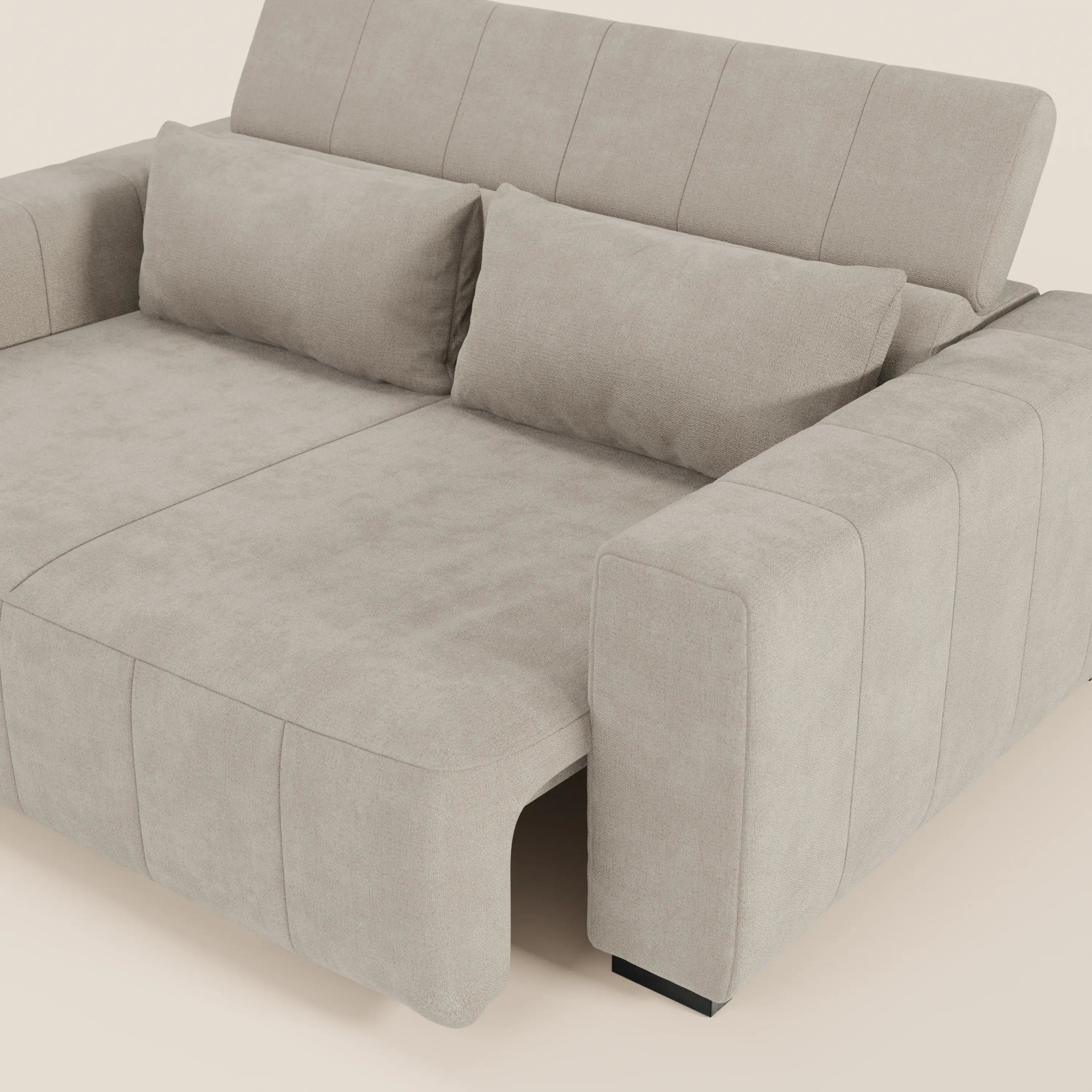 Doric divano 3 posti con sedute allungabili tramite relax elettrico - poggiatesta reclinabile in tessuto smacchiabile T23 - divani.store