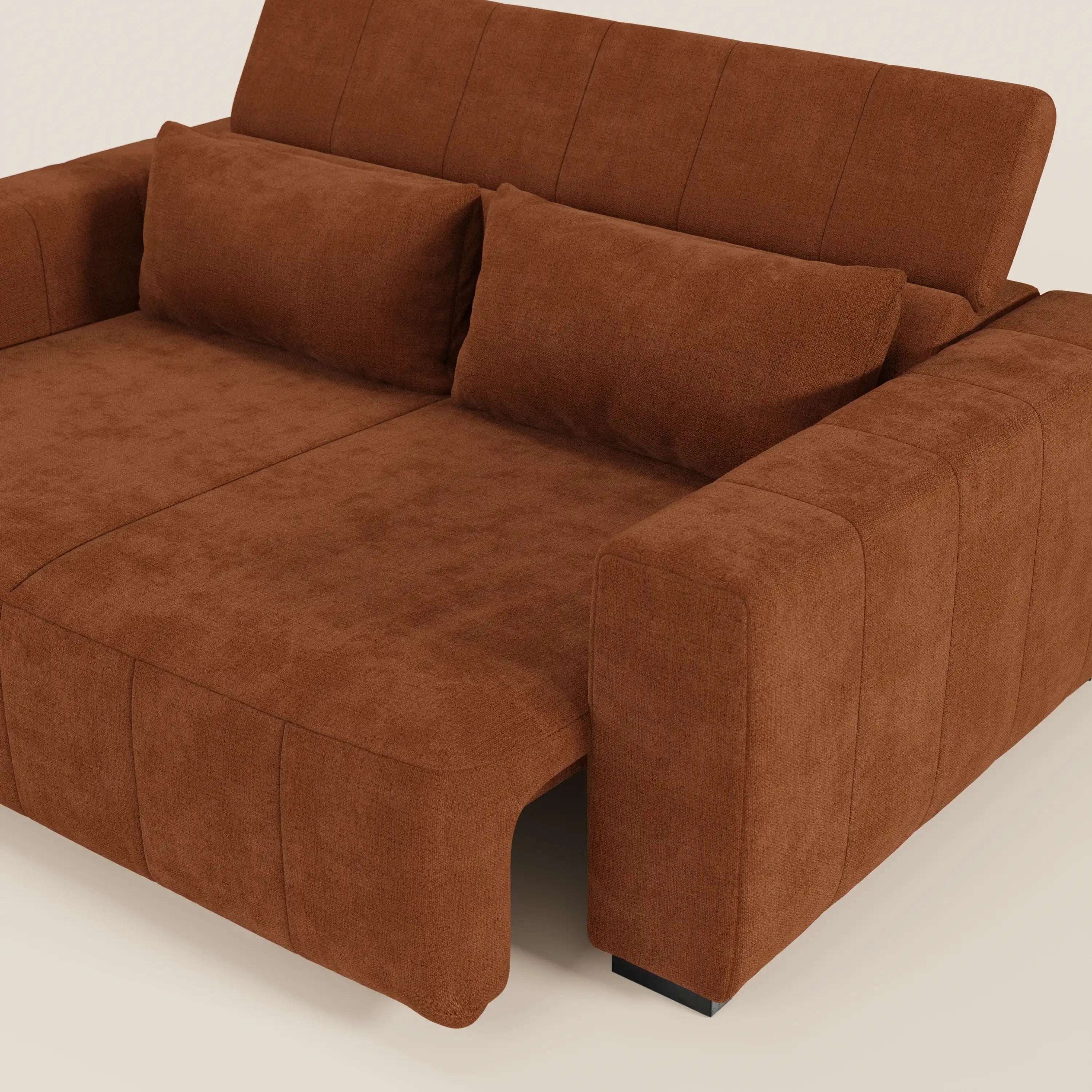 Doric divano 3 posti con sedute allungabili tramite relax elettrico - poggiatesta reclinabile in tessuto smacchiabile T23 - divani.store