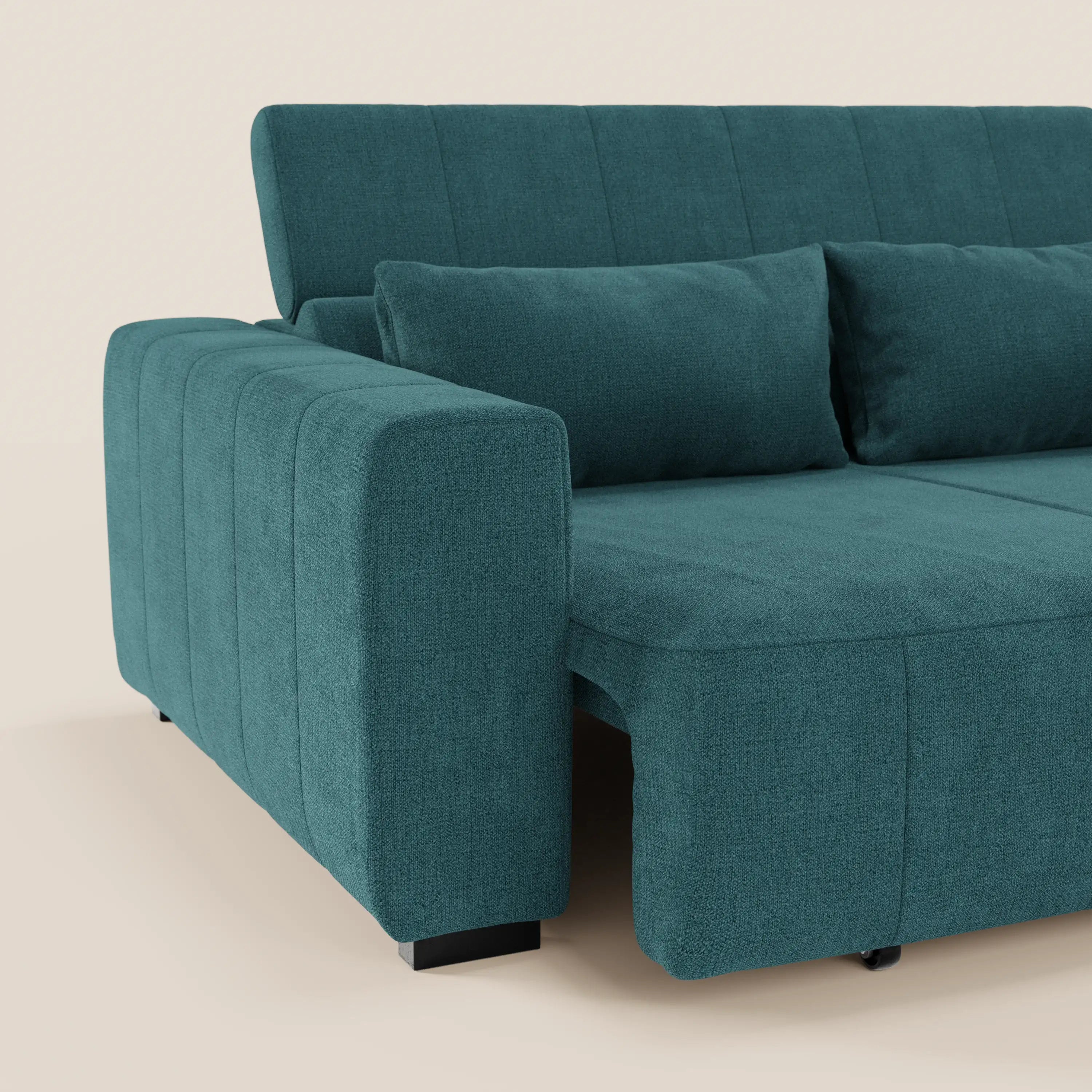 Doric Canapé d’angle avec méridienne et assises extensibles avec relaxation électrique - appuie-têtes inclinables en tissu anti-taches T23