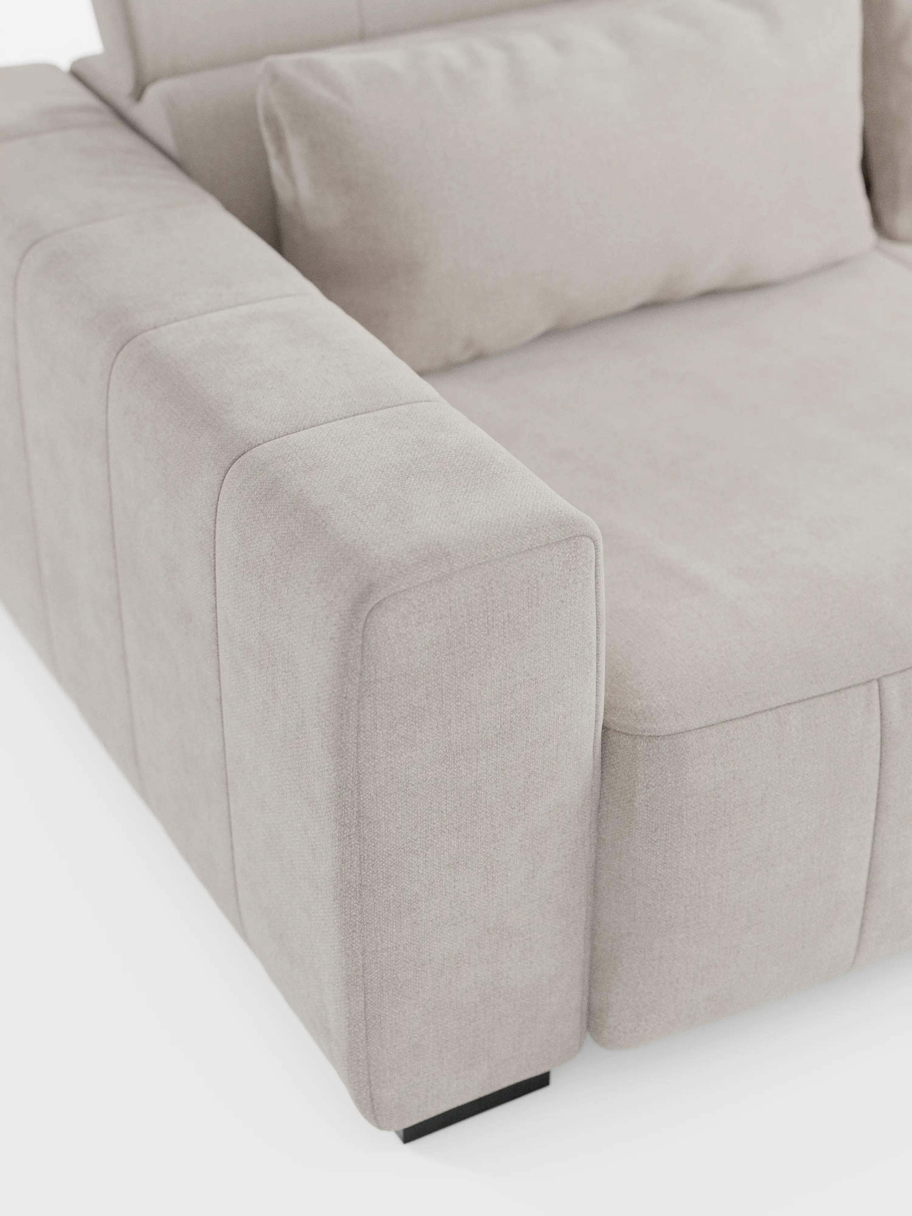 Doric divano 3 posti con sedute allungabili tramite relax elettrico - poggiatesta reclinabile in tessuto smacchiabile T23