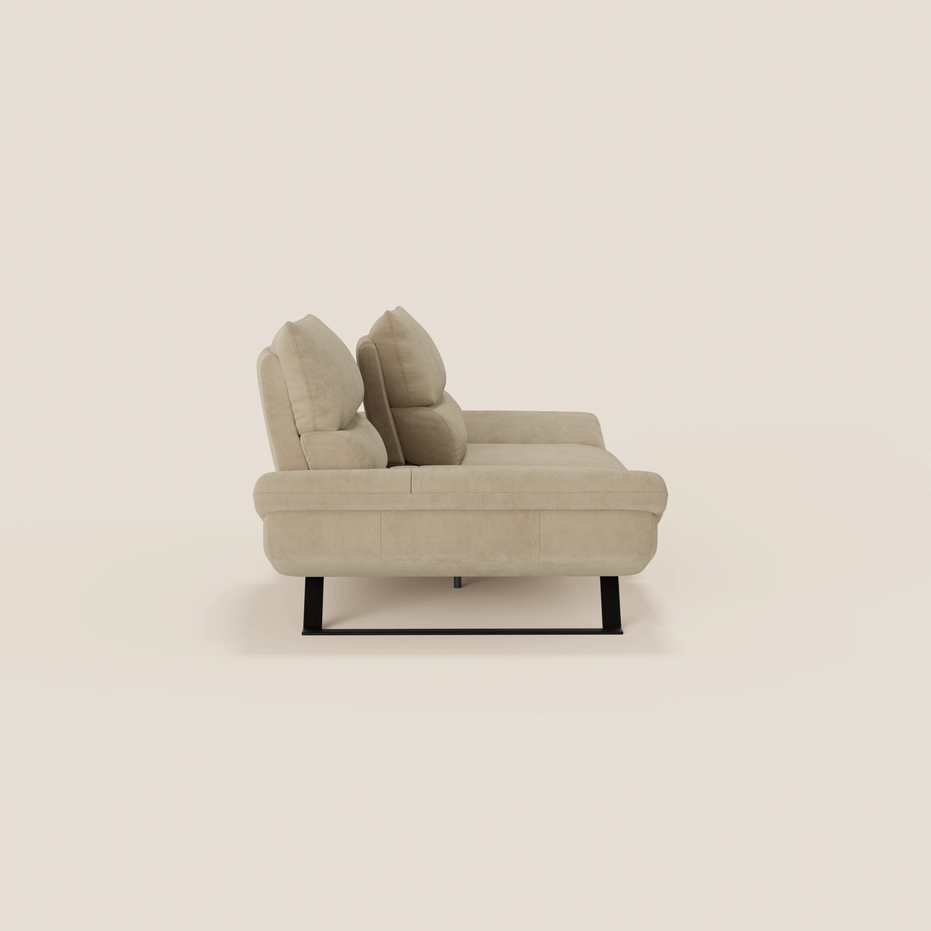 Eclipse Divano dal design moderno 2 e 3 posti con schienali traslanti - piedini alti in elegante microfibra smacchiabile T11 - divani.store