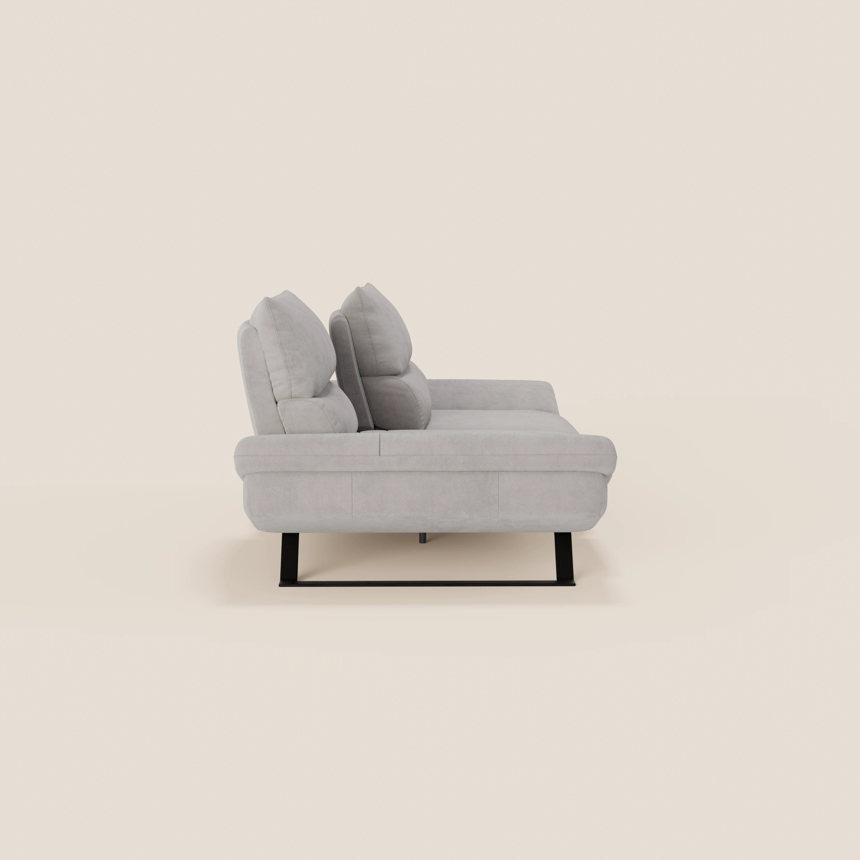 Eclipse Divano dal design moderno 2 e 3 posti con schienali traslanti - piedini alti in elegante microfibra smacchiabile T11 - divani.store