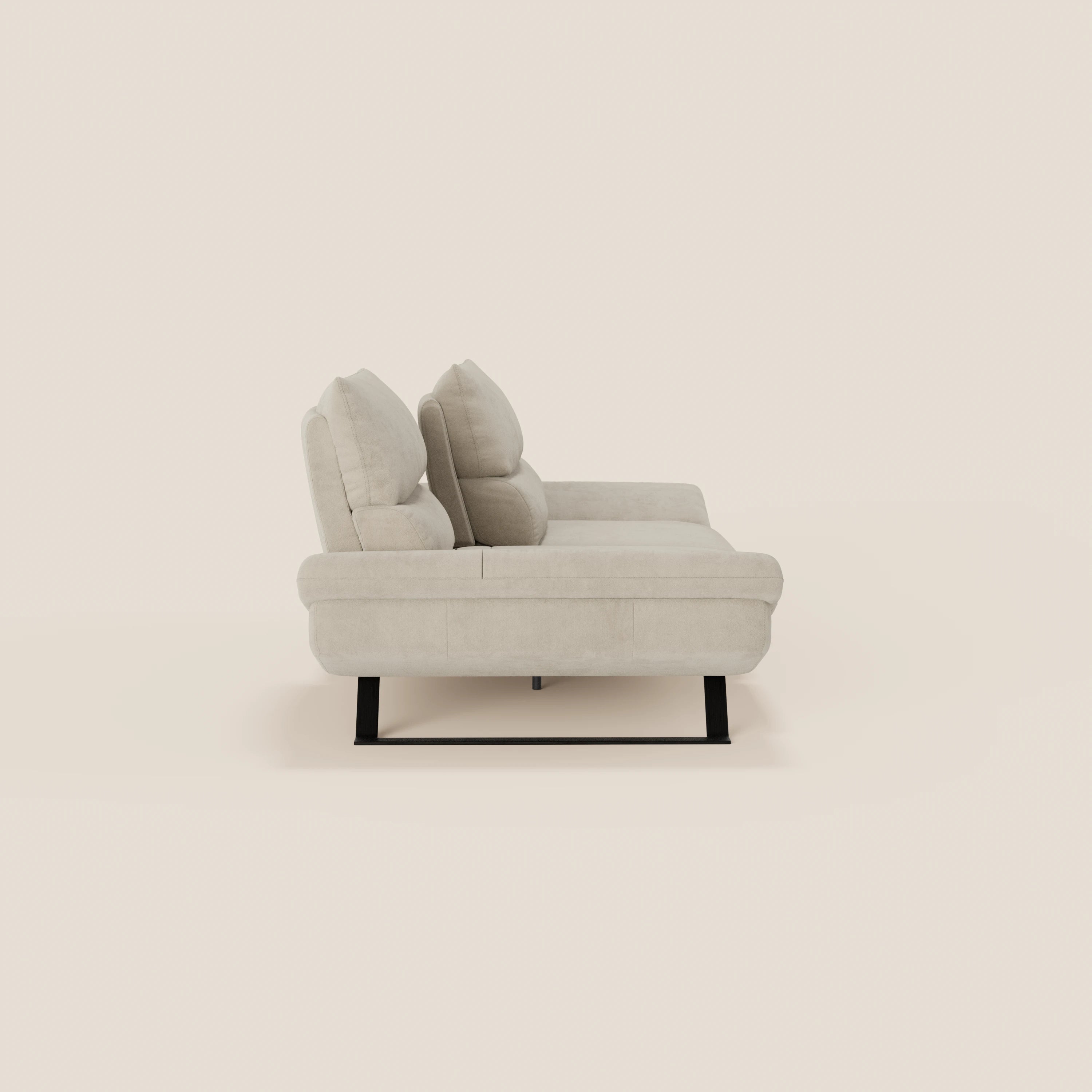 Eclipse Divano dal design moderno 2 e 3 posti con schienali traslanti - piedini alti in elegante microfibra smacchiabile T11 - divani.store