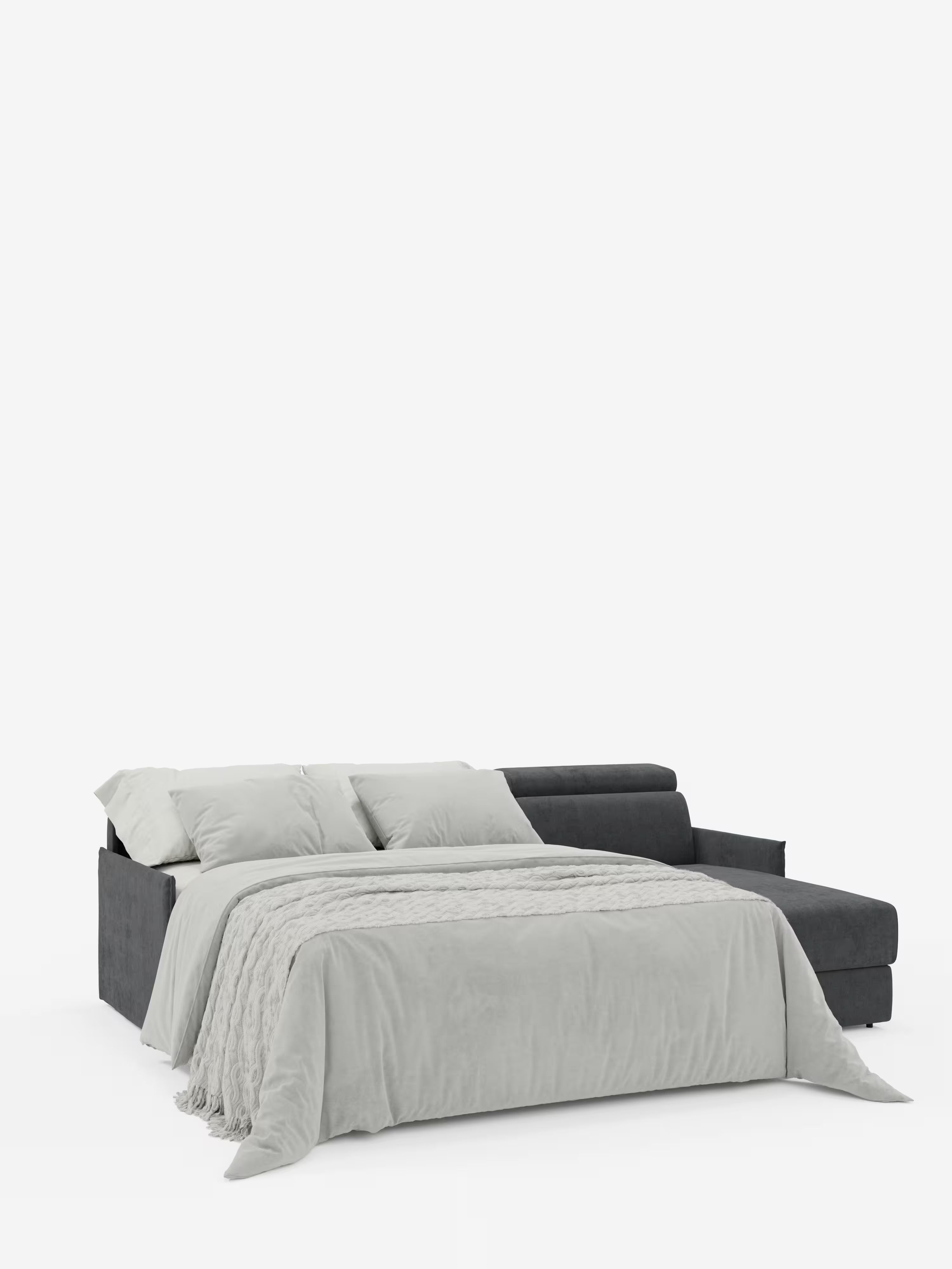 Miryam sofá cama esquinero compacto - reposacabezas reclinables y chaise longue con almacenaje en tejido antimanchas T31