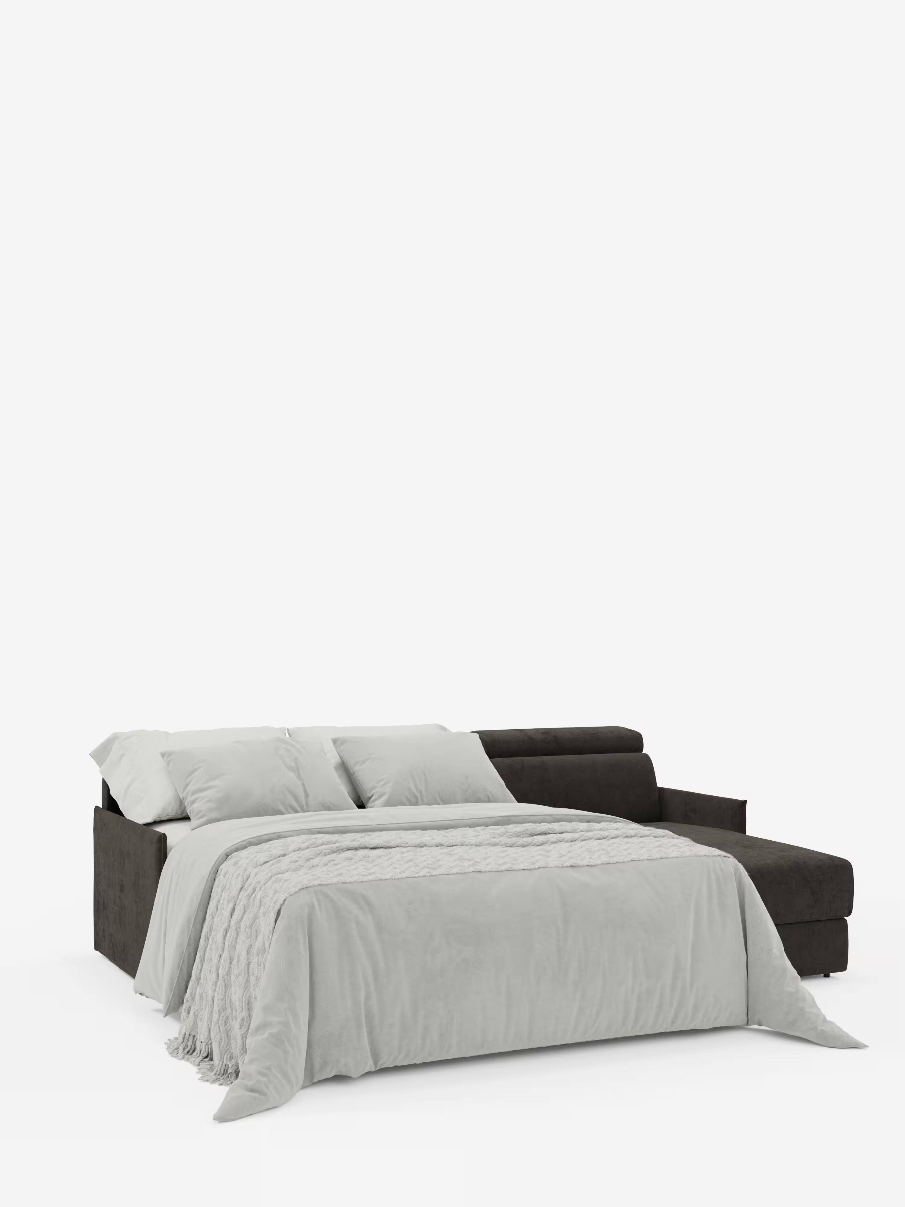 Miryam sofá cama esquinero compacto - reposacabezas reclinables y chaise longue con almacenaje en tejido antimanchas T31