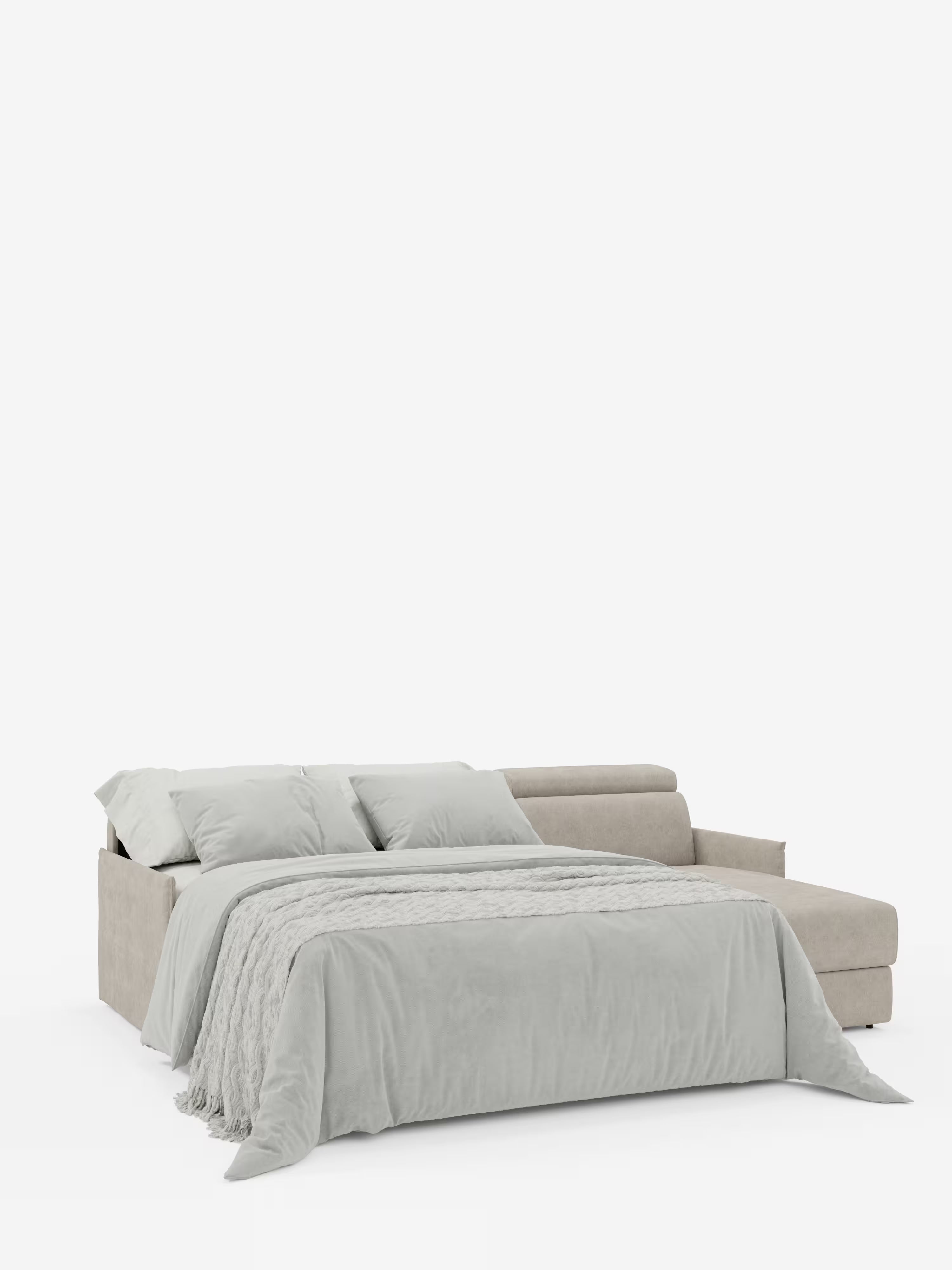Miryam sofá cama esquinero compacto - reposacabezas reclinables y chaise longue con almacenaje en tejido antimanchas T31