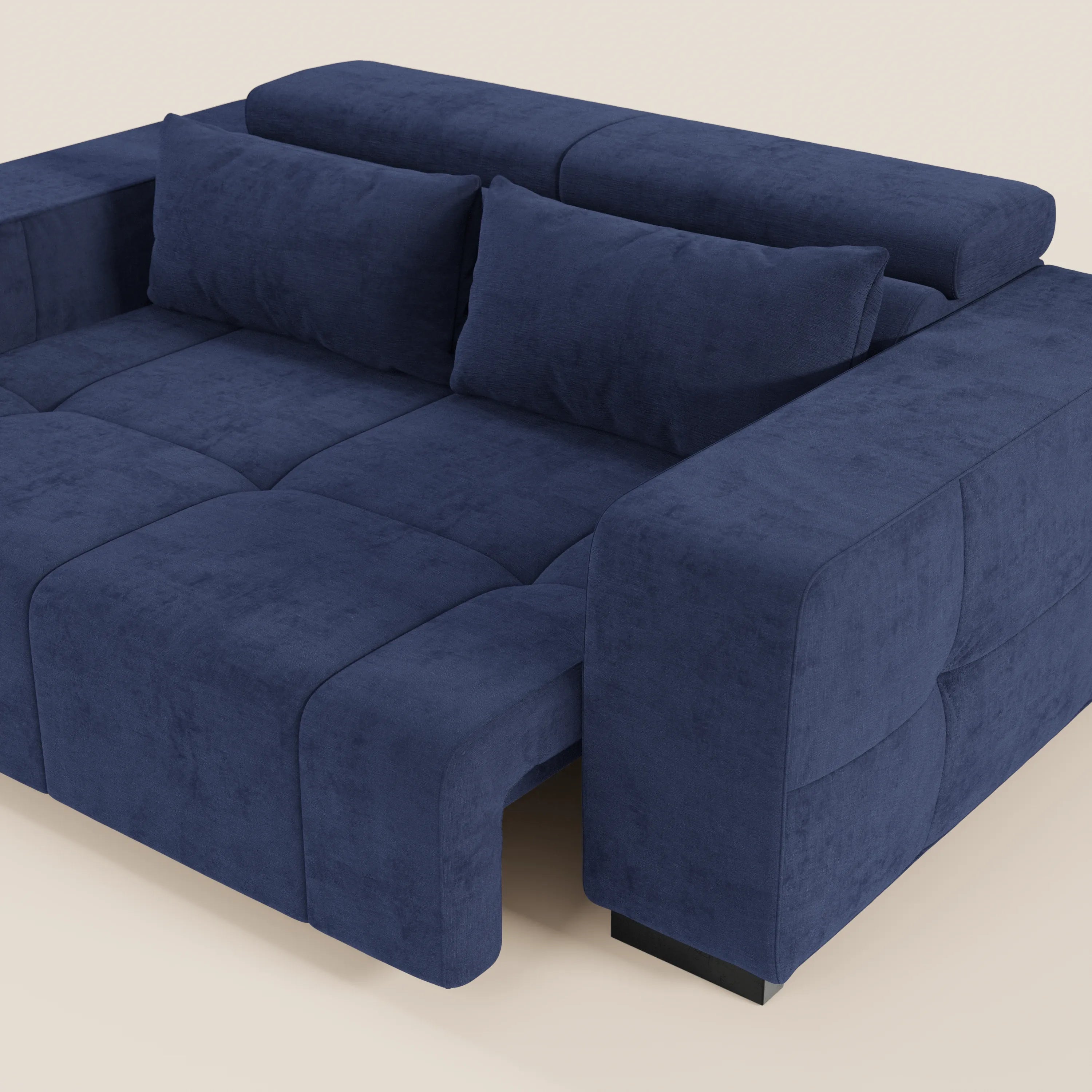 Monarch Divano con Relax Elettrico per allungamento sedute e Poggiatesta Reclinabile in tessuto morbido smacchiabile T31 - divani.store