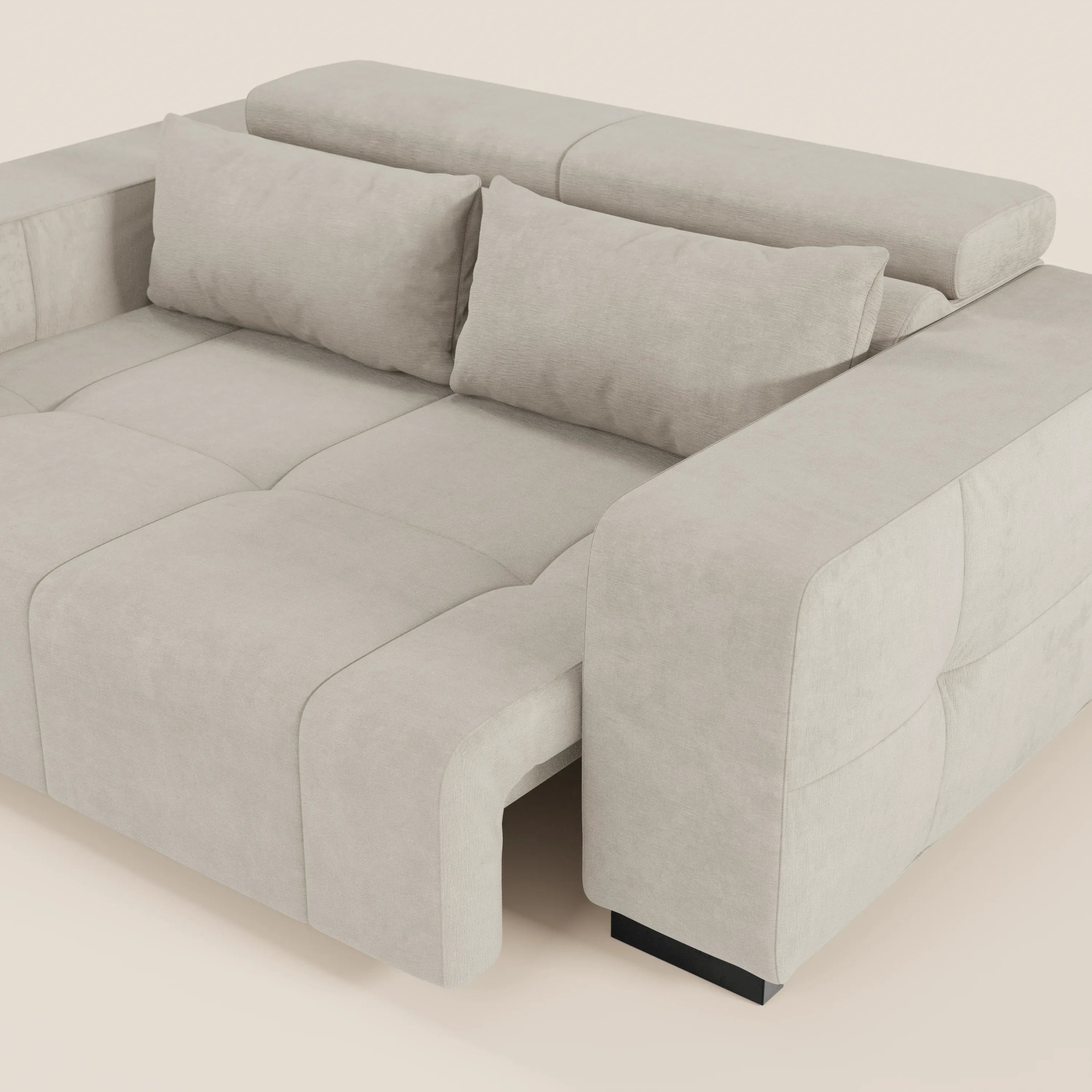 Monarch Divano con Relax Elettrico per allungamento sedute e Poggiatesta Reclinabile in tessuto morbido smacchiabile T31 - divani.store