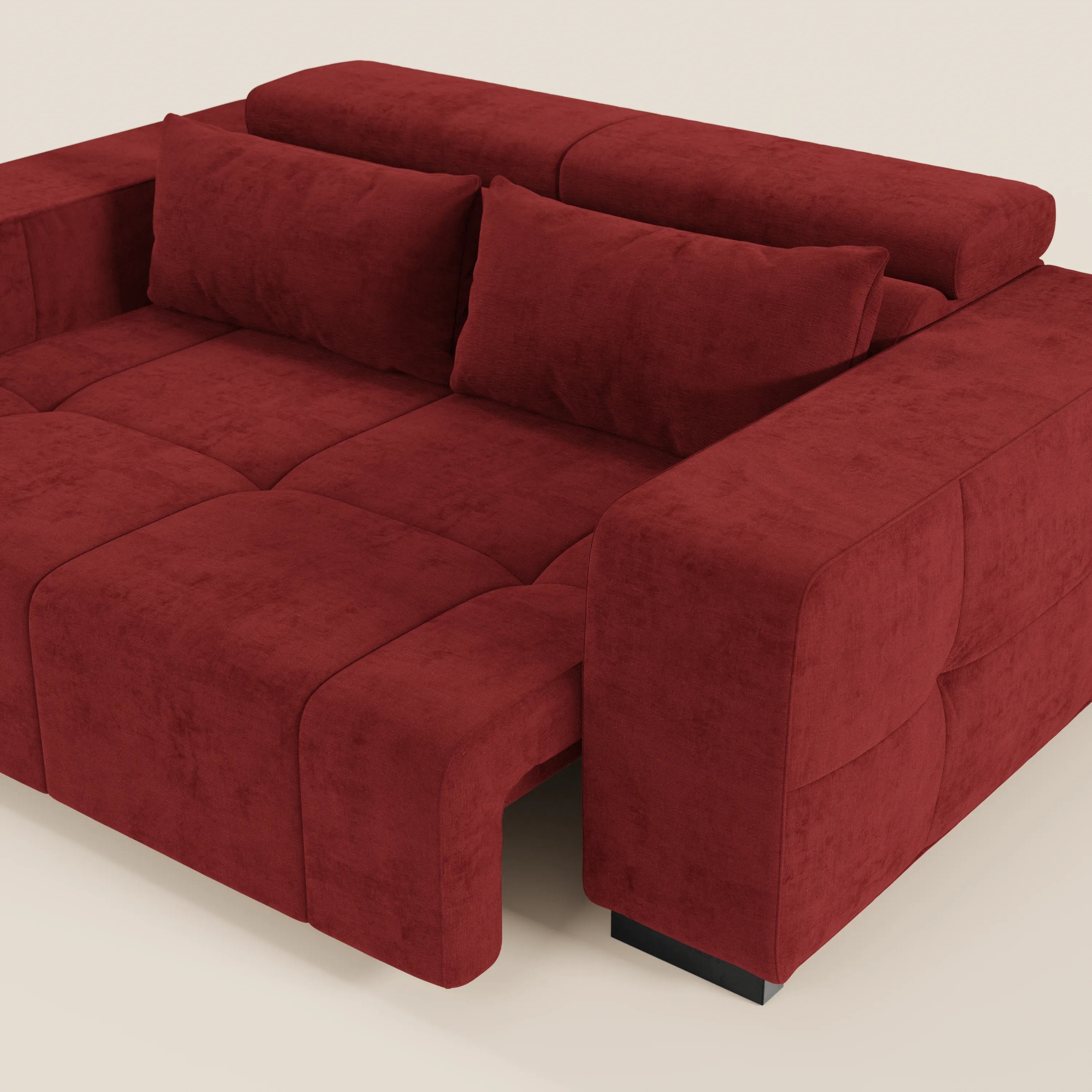 Monarch Divano con Relax Elettrico per allungamento sedute e Poggiatesta Reclinabile in tessuto morbido smacchiabile T31 - divani.store