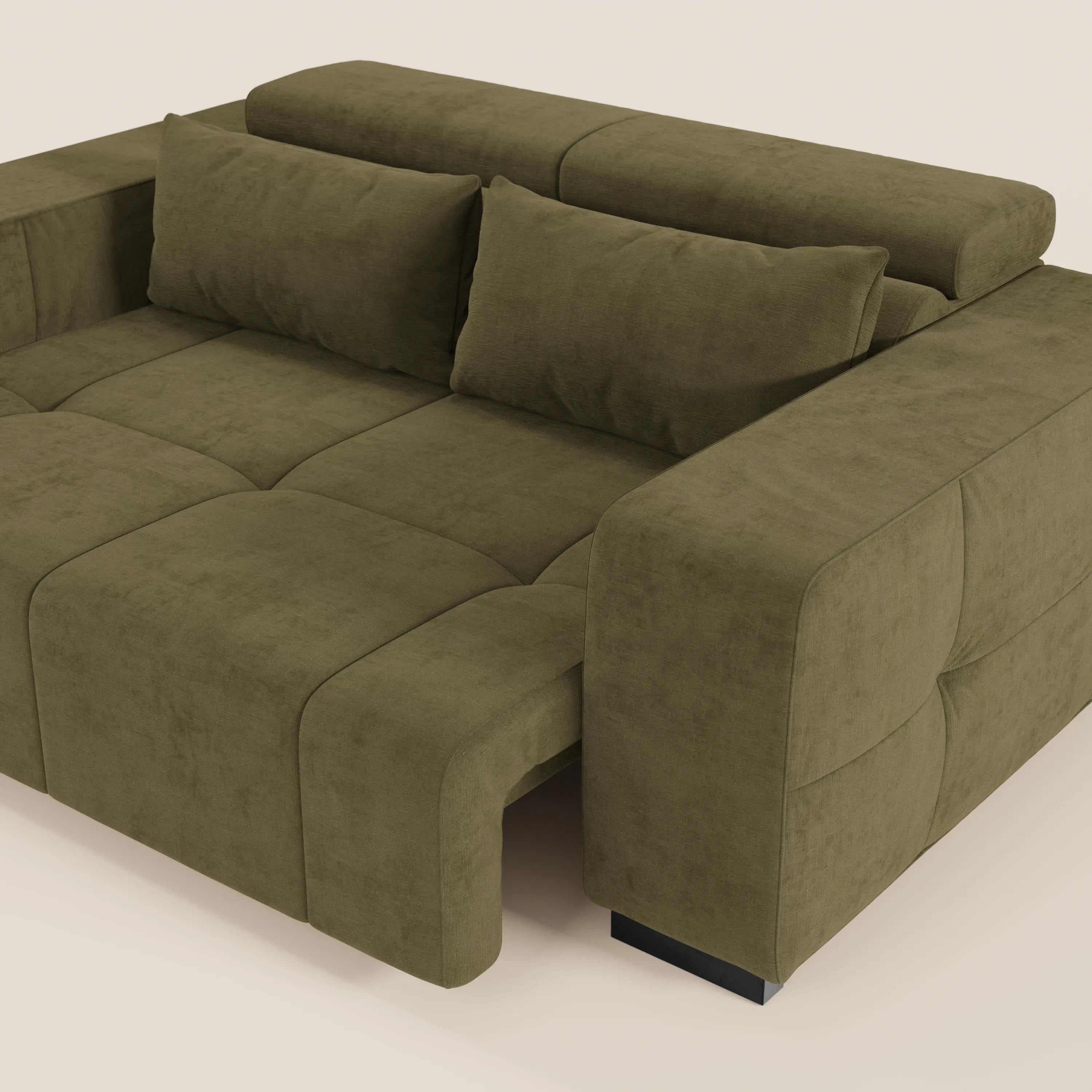Monarch Divano con Relax Elettrico per allungamento sedute e Poggiatesta Reclinabile in tessuto morbido smacchiabile T31 - divani.store