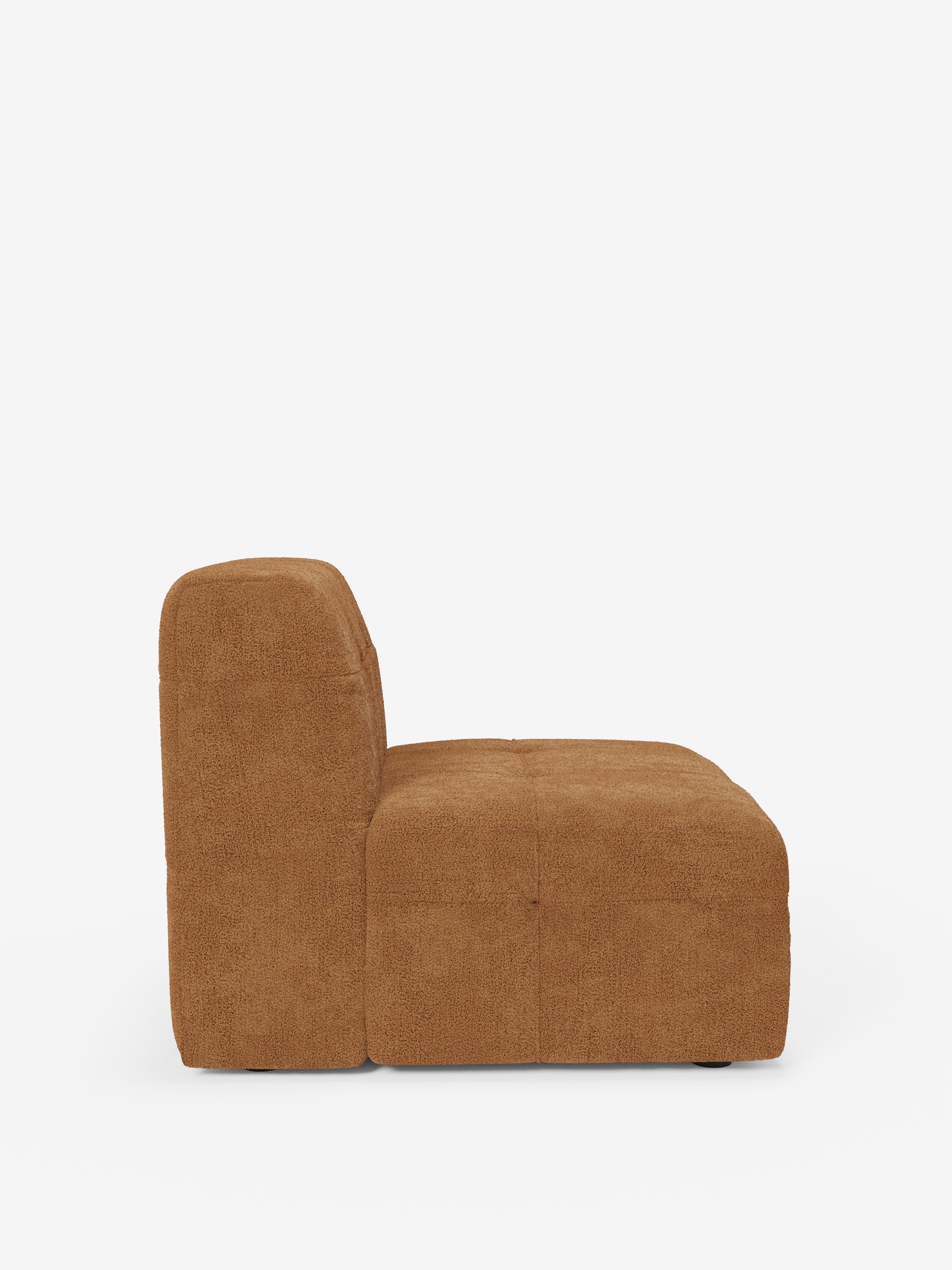Mosaic módulo sillón 77 cm en bouclé - capitoné y diseño en tejido antimanchas T21