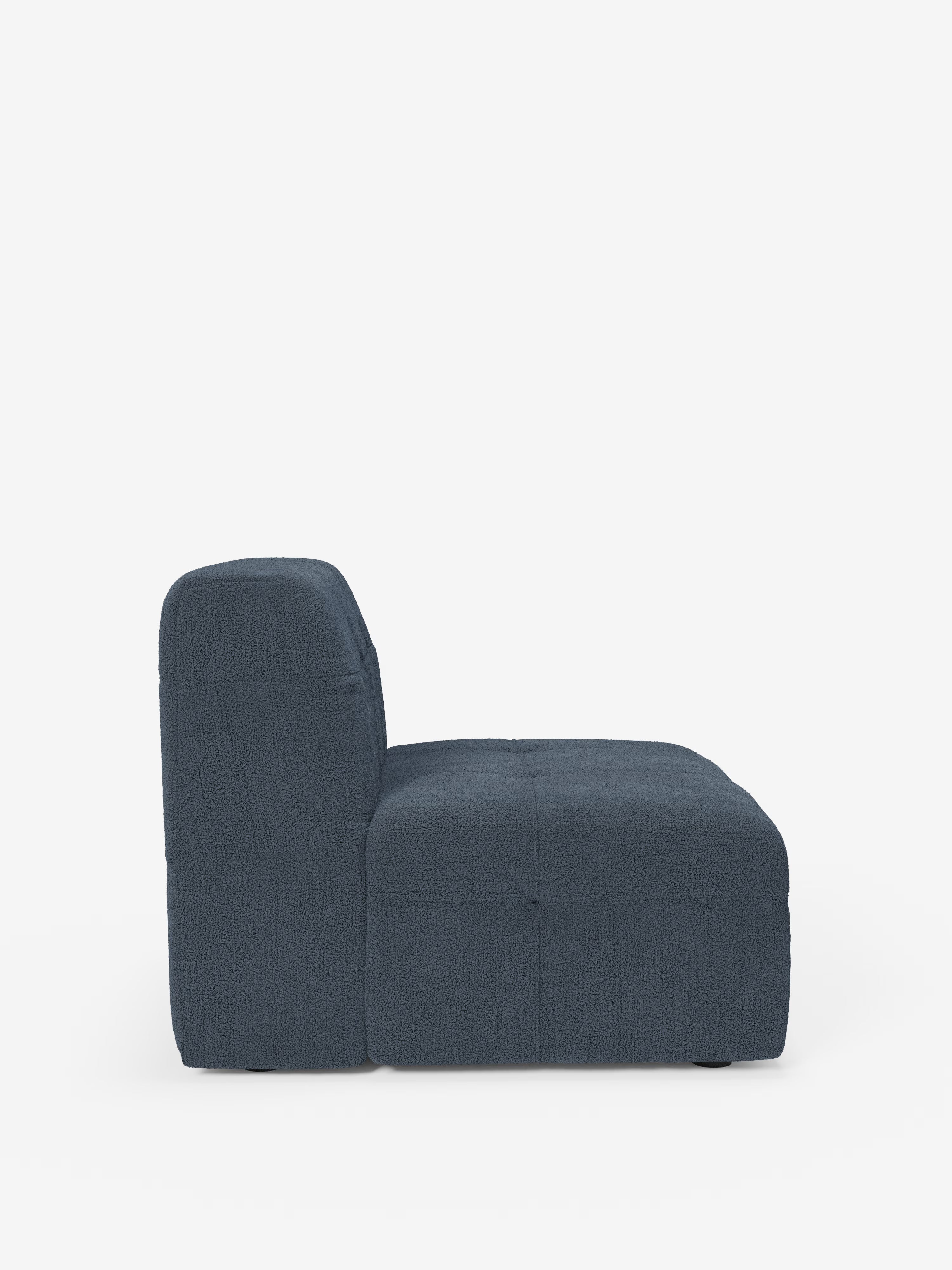 Mosaic módulo sillón 77 cm en bouclé - capitoné y diseño en tejido antimanchas T21