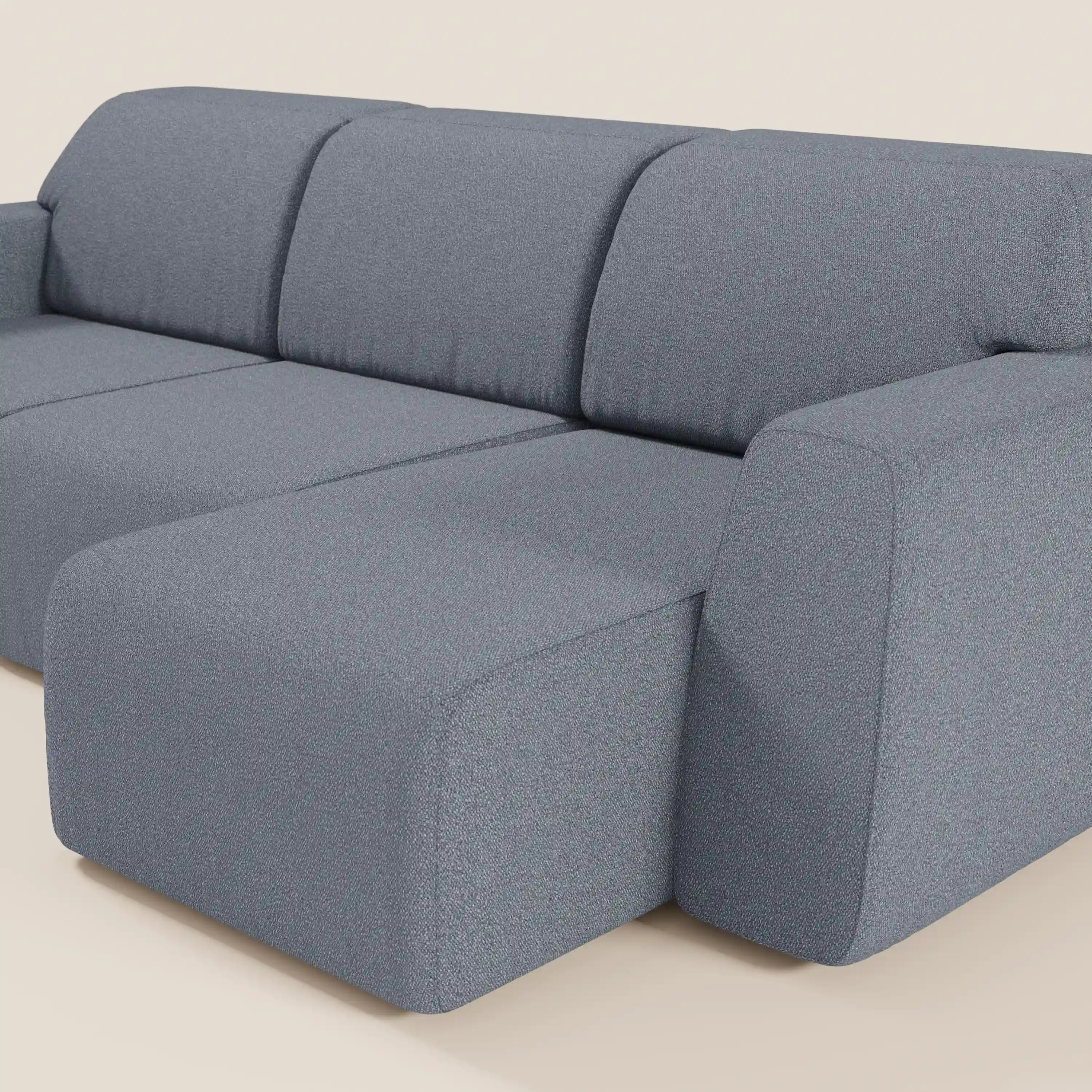 Orbit divano con 3 sedute scorrevoli e allungabili in tessuto effetto cotone smacchiabile T33 - divani.store